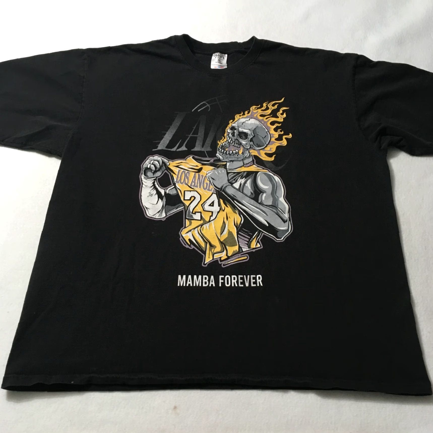 Vintage VINTAGE Kobe Bryant Mamba Forever 4XL Shirt Mens Black Cotton Skull Flames 24 laker Nike? Size US XXL / EU 58 / 5 - 2 Thumbnail
