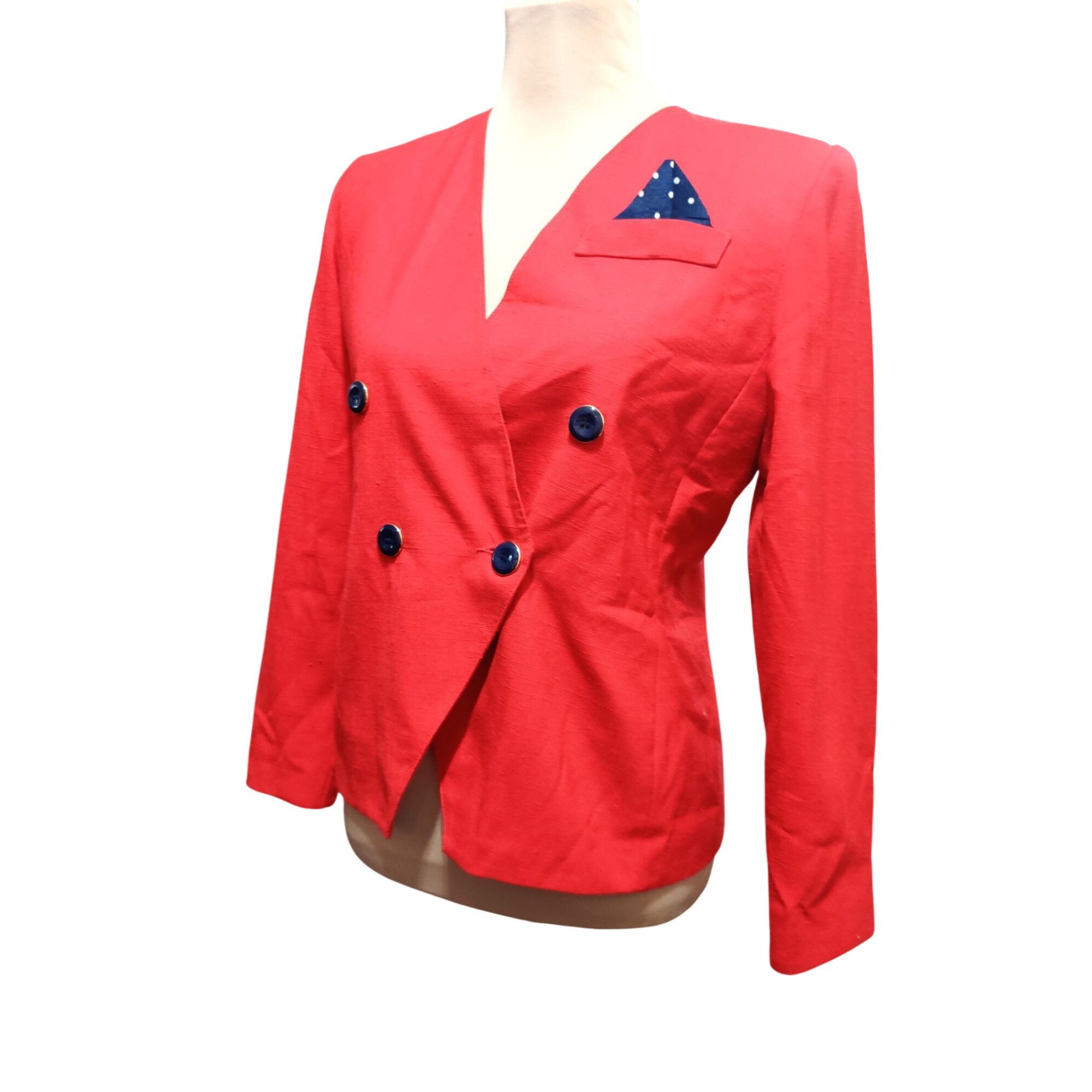Vintage Vintage Jacqueline Ferrar Sport Red Blazer Size 4 Petite Dou Size S / US 4 / IT 40 - 12 Thumbnail