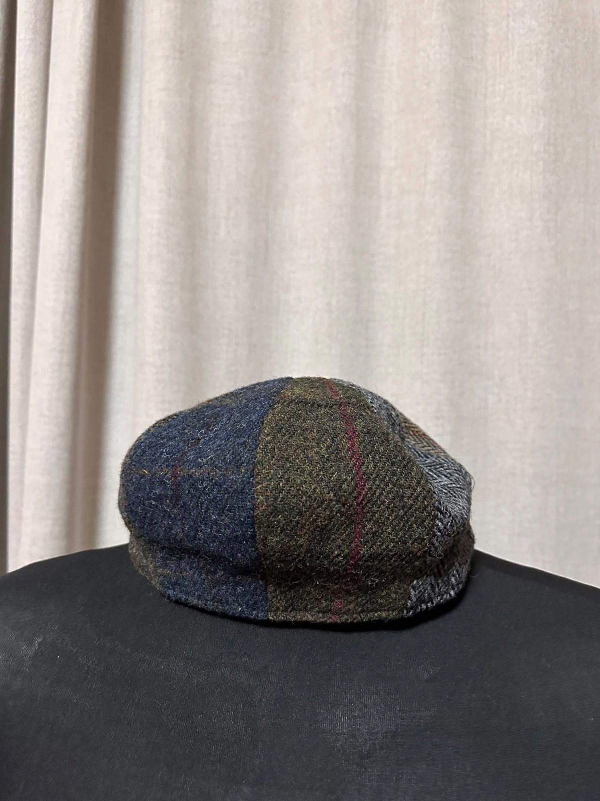 Harris Tweed Harris Tweed Patchwork Baker Boy Cap Wool Size ONE SIZE - 4 Thumbnail