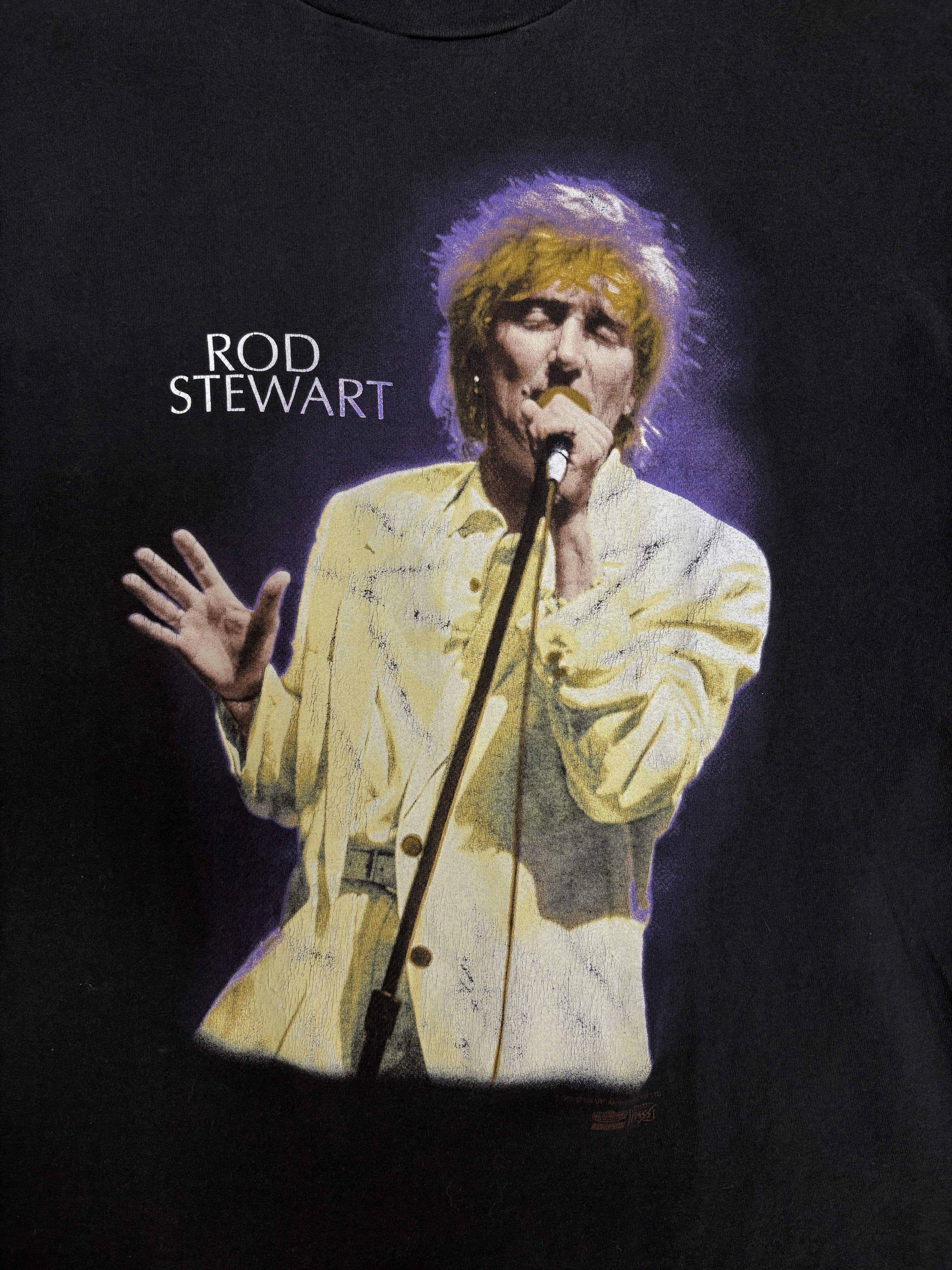 Vintage Rod Stewart A Night To Remember Tour Vintage Black T-Shirt Size US XL / EU 56 / 4 - 2 Thumbnail