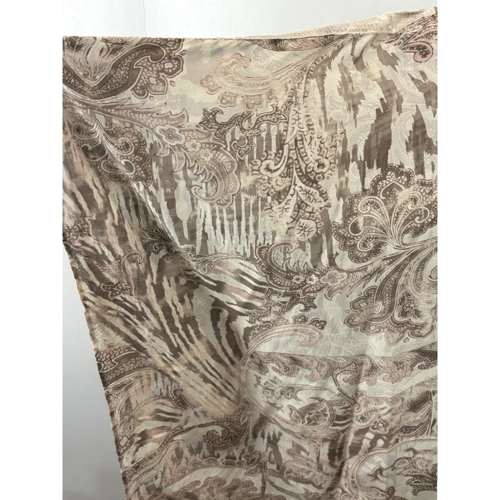 Vintage VINTAGE Chicos Tunic Shirt Kaftan Style Silk Blend Boat Neck L/XL Beige Swirl Pattern Women Size L / US 10 / IT 46 - 7 Thumbnail