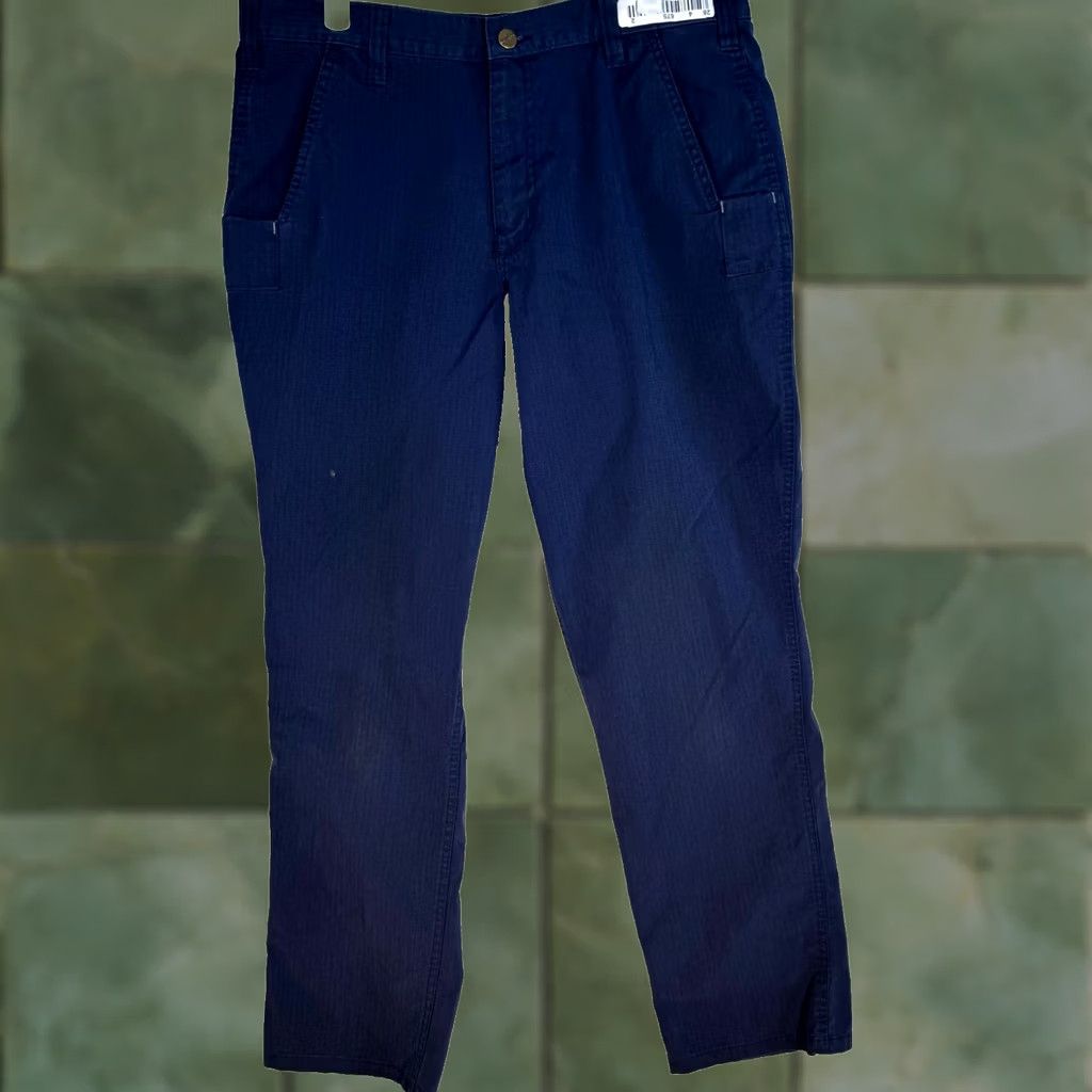 Carhartt VINTAGE_none Carhartt Carpenter Pants Mens 34x29 Navy Ripstop Relaxed Fit Workwear Size US 34 / EU 50 - 1 Thumbnail