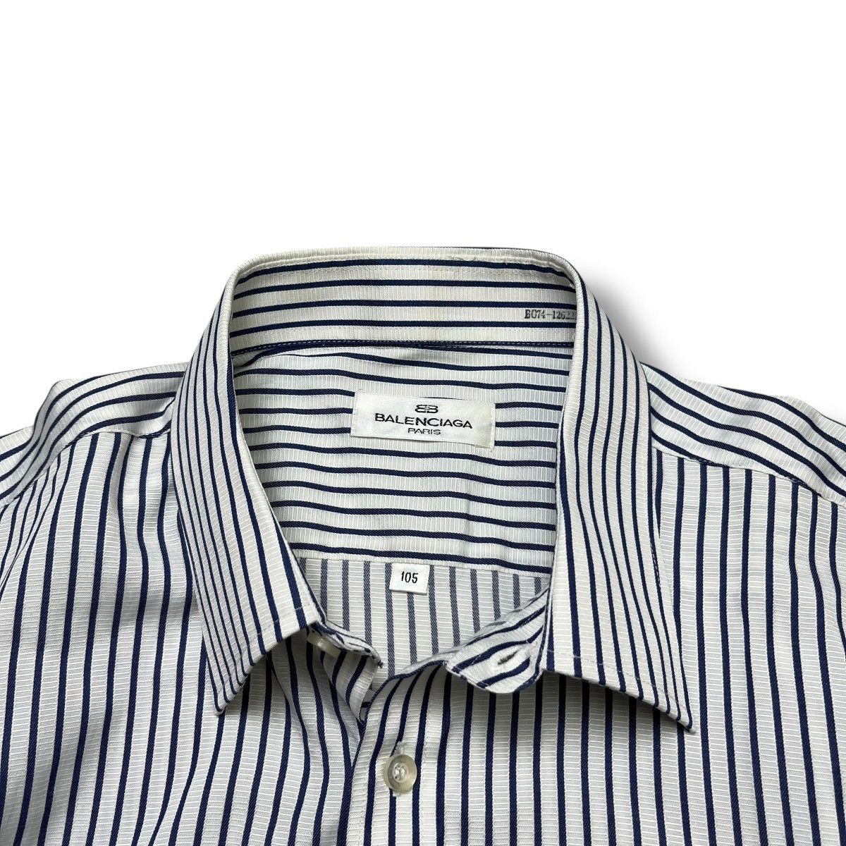 Balenciaga Vintage Balenciaga Paris striped Long Sleeve Button shirt Size US L / EU 52-54 / 3 - 7 Thumbnail