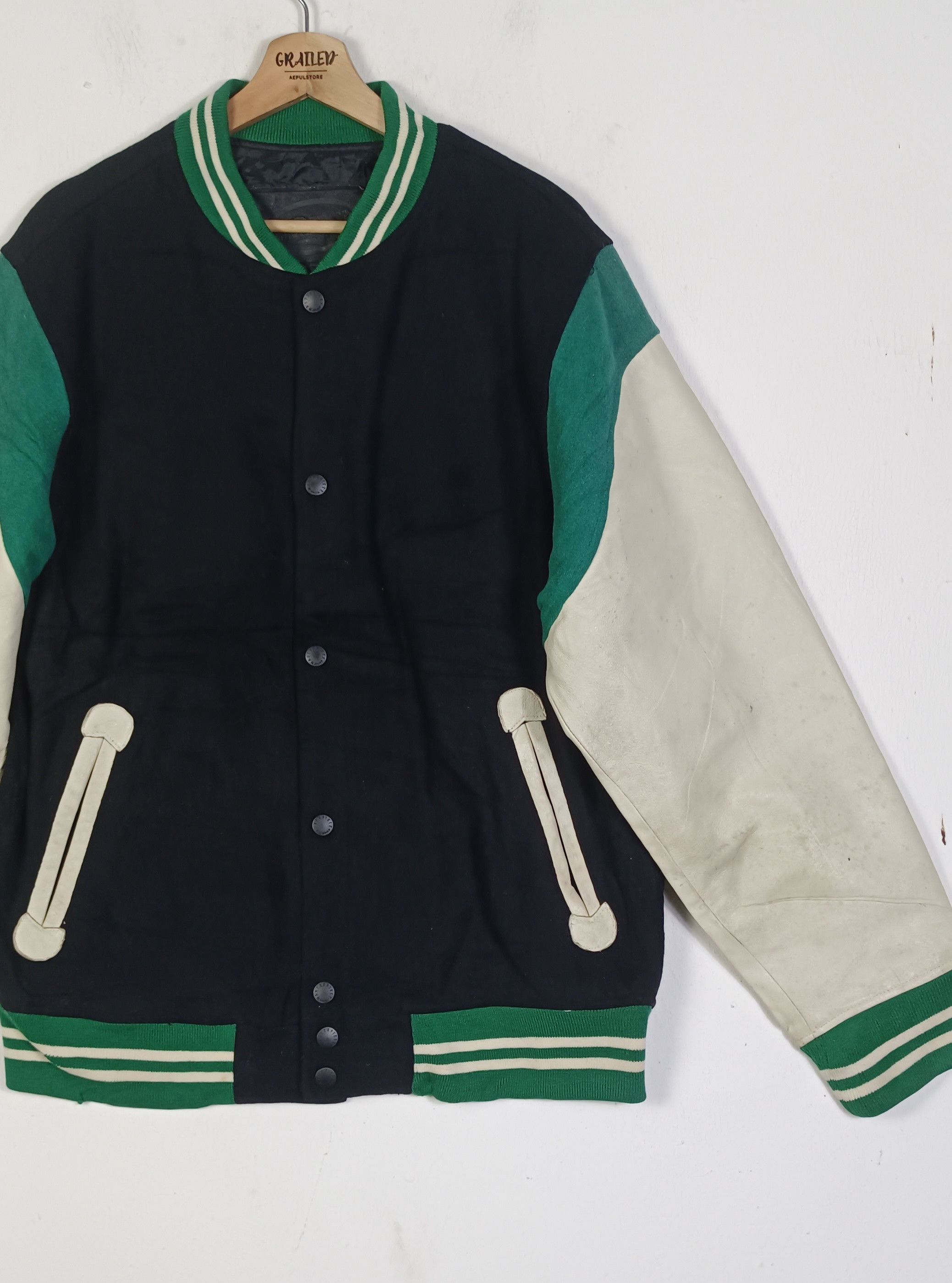 MasterPiece Vintage Masterpiece Varsity Jacket Leather Sleeve Size US XL / EU 56 / 4 - 7 Thumbnail