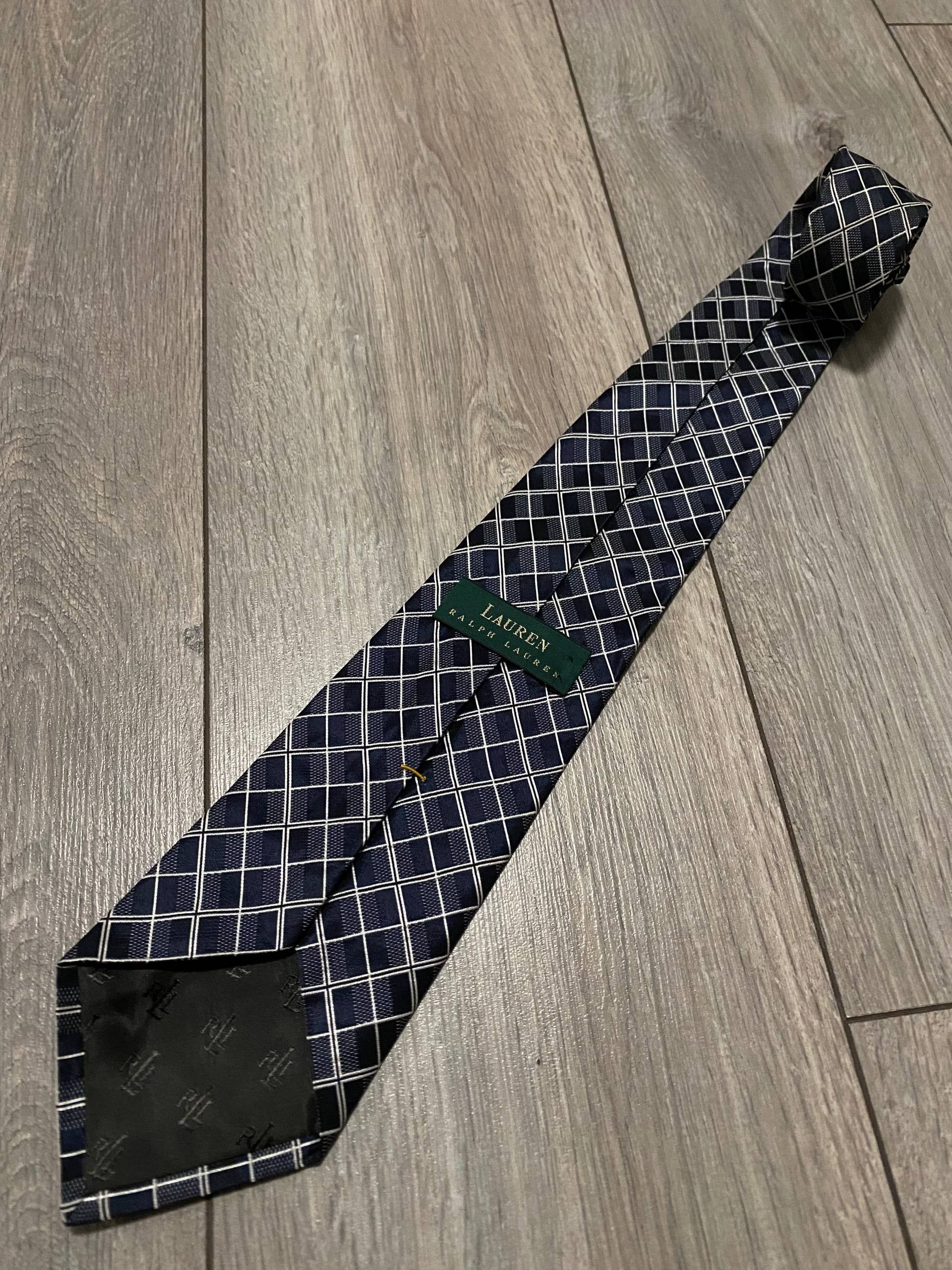 Polo Ralph Lauren Polo Ralph Lauren Ties Rhombus Stripe Blue White Silk USA Size ONE SIZE - 2 Thumbnail