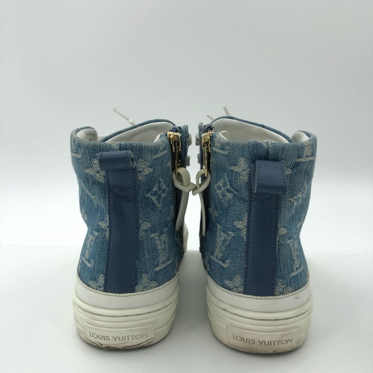 Louis Vuitton Louis Vuitton Lv 36 Denim Blue High Top Sneakers W/ White So Size US 6 / IT 36 - 7 Thumbnail