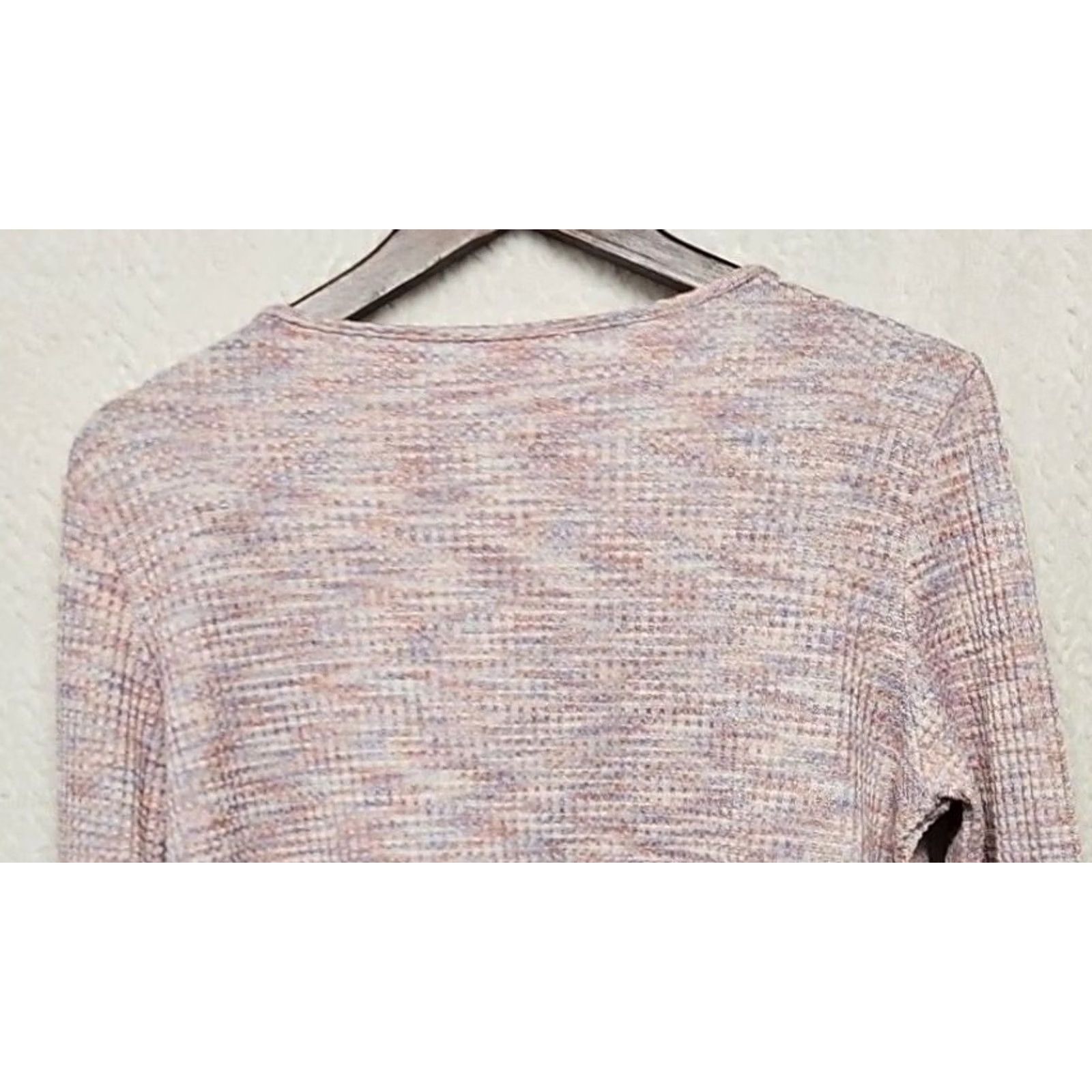 Pinko women's waffle knit long-sleeve V-neck button-up tunic top Multicolor Pink Tunic Long Sleeve V-Neck Striped All Seasons Women's Regular Fit L Size L / US 10 / IT 46 - 5 Thumbnail
