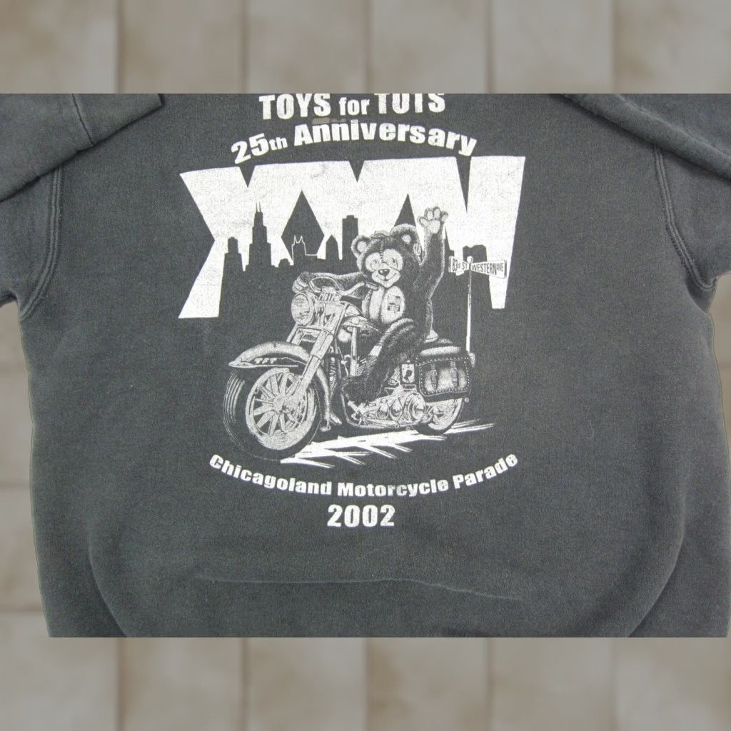 Fruit Of The Loom VINTAGE Fruit of the Loom Sweatshirt Mens L Black 90s Parade Y2K Biker Bears Motor Shirt Pullover Crew Neck Cotton Polyester Fleece All Seasons Size US L / EU 52-54 / 3 - 1 Thumbnail