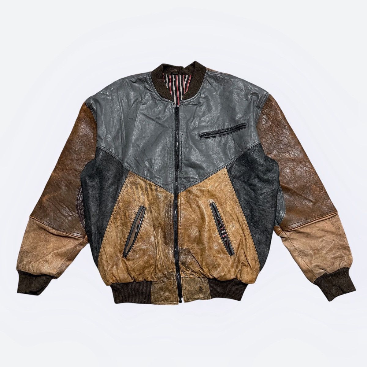 Other Jackson Color Block Leather Jacket Size US L / EU 52-54 / 3 - 1 Thumbnail