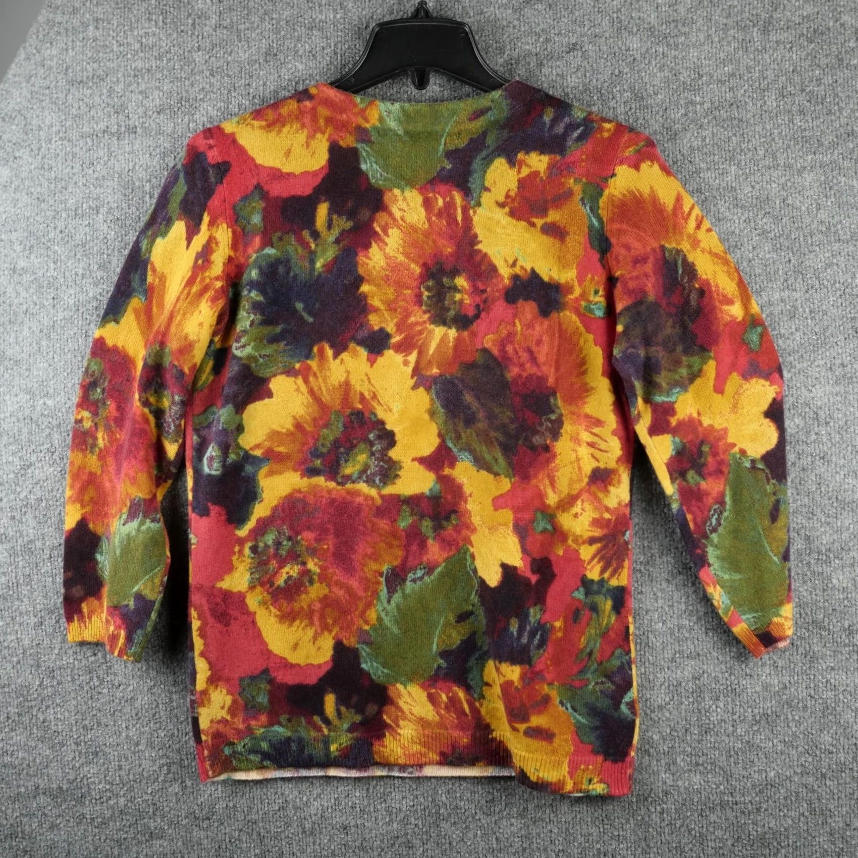 Talbots Talbots Sweater Womens M Multicolor Cashmere Floral Print Crewneck Pullover Size M / US 6-8 / IT 42-44 - 5 Thumbnail