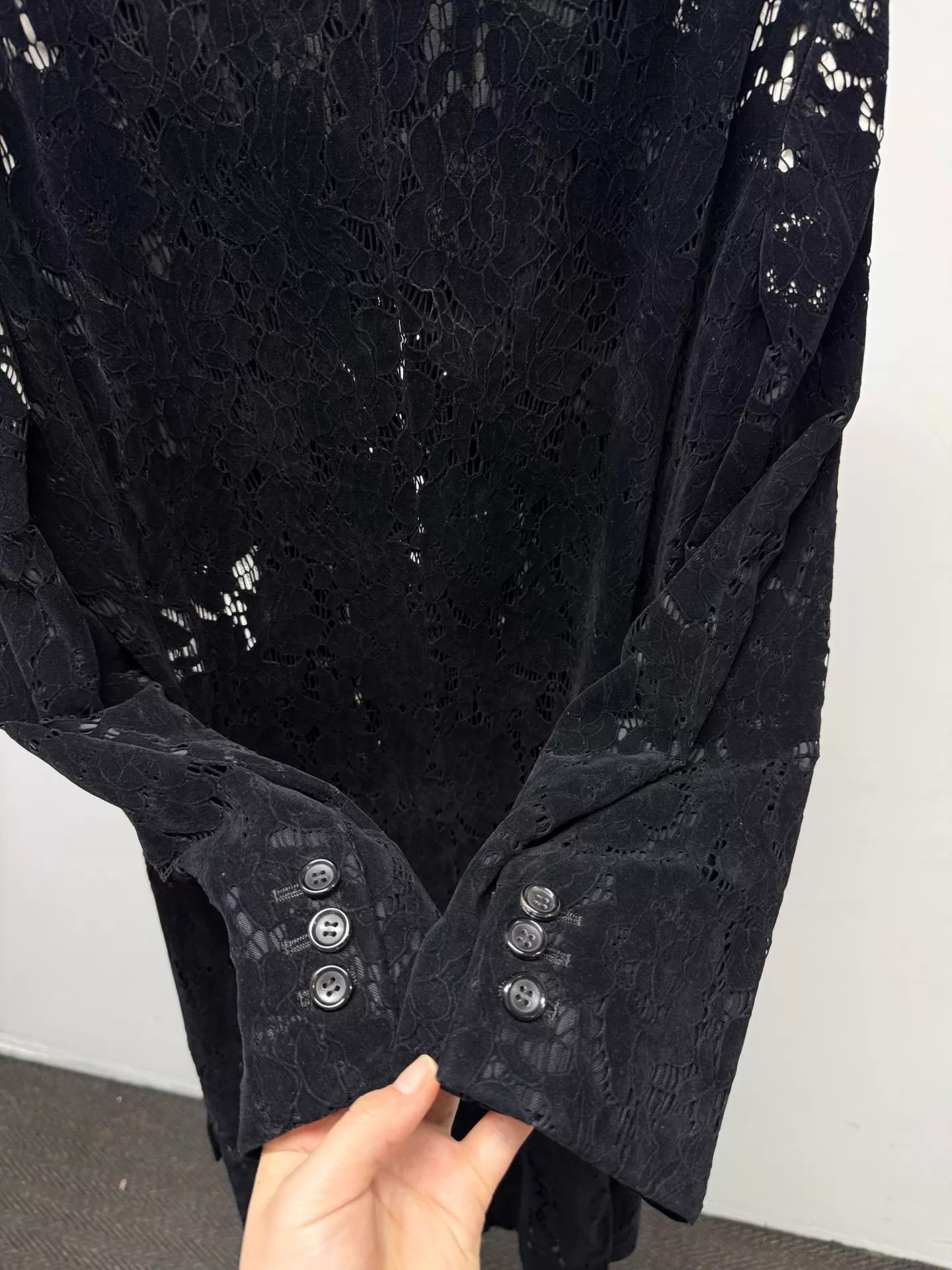 Comme des Garcons Comme des Garçons Black Lace Long Coat S Size S / US 4 / IT 40 - 9 Thumbnail