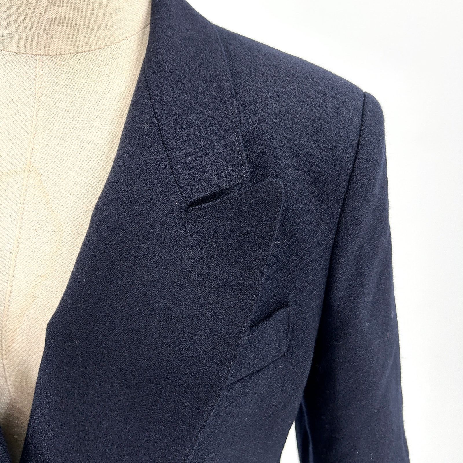 Vintage 80s Giorgio Sant Angelo Navy Wool Double Breasted Blazer Size M / US 6-8 / IT 42-44 - 2 Thumbnail