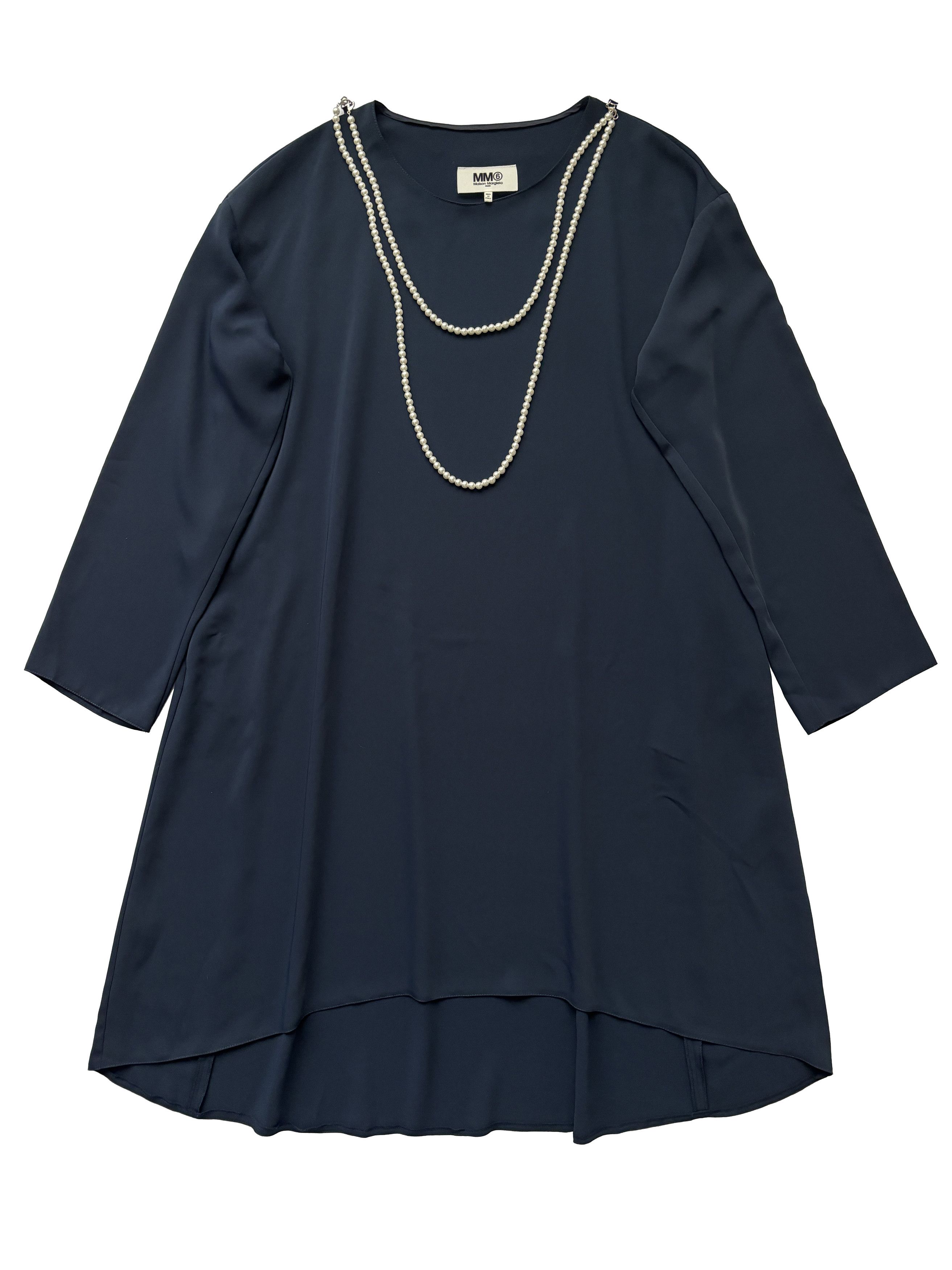 Maison Margiela ⚡️QUICK SALE⚡️2017 Margiela MM6 Navy Dress with Pearls Size M / US 6-8 / IT 42-44 - 1 Thumbnail