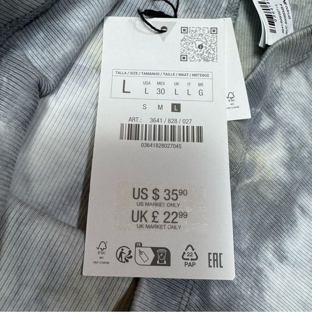 Zara NWT New ZARA Knit Tie Dye Pull On Flare Cotton Pants Size L Size 34" / US 12 / IT 48 - 7 Thumbnail