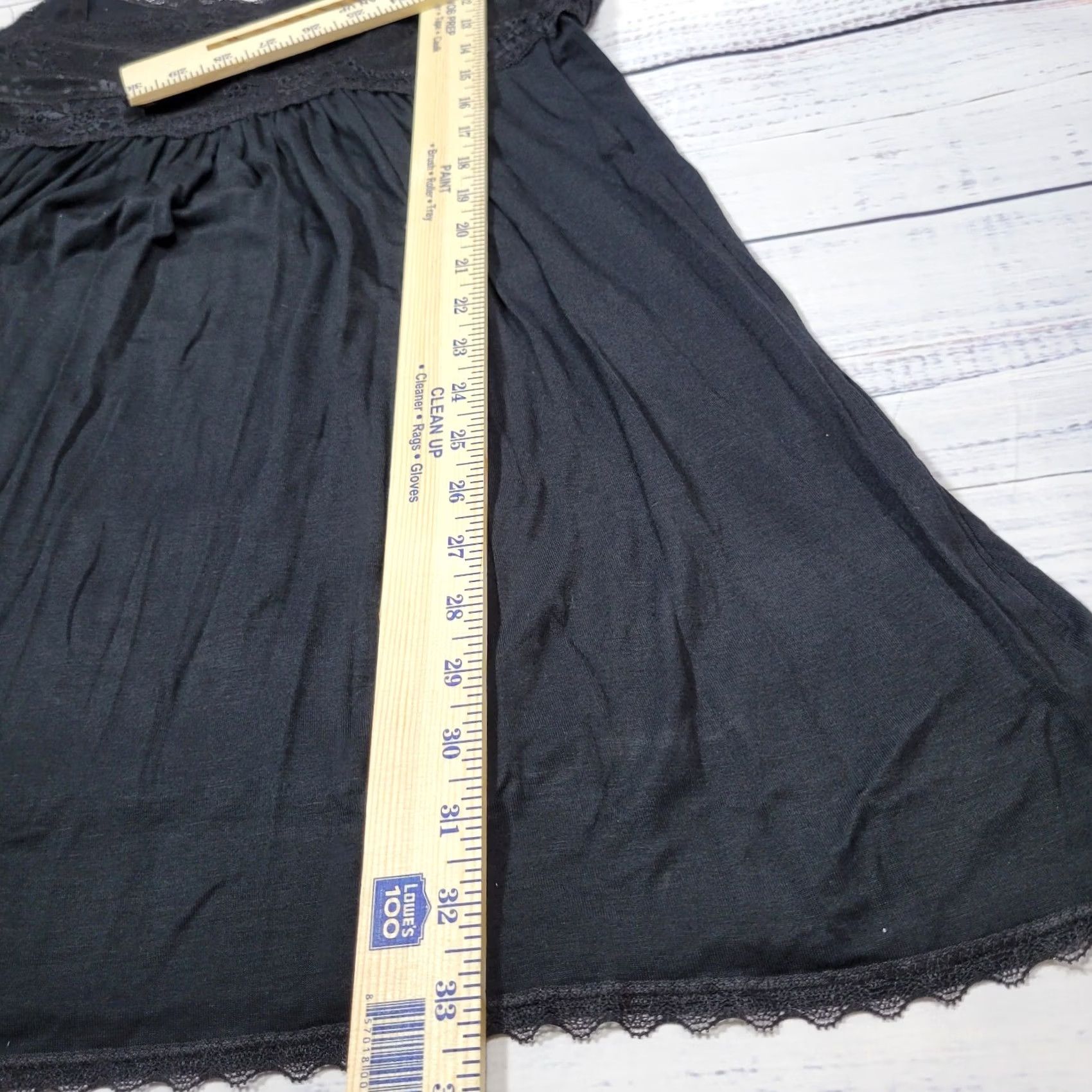 Vintage INC International Concepts Plus Black Lace Sexy Nightgown Stretchy Rayon 1X Size ONE SIZE - 4 Thumbnail