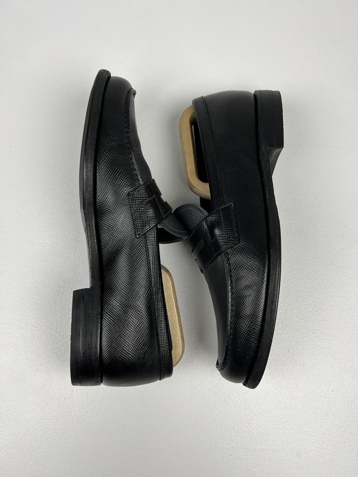 Prada PRADA Loafers Leather Saffiano Penny Shoes FOMS Black Men’s Size US 9.5 / EU 42-43 - 11 Thumbnail