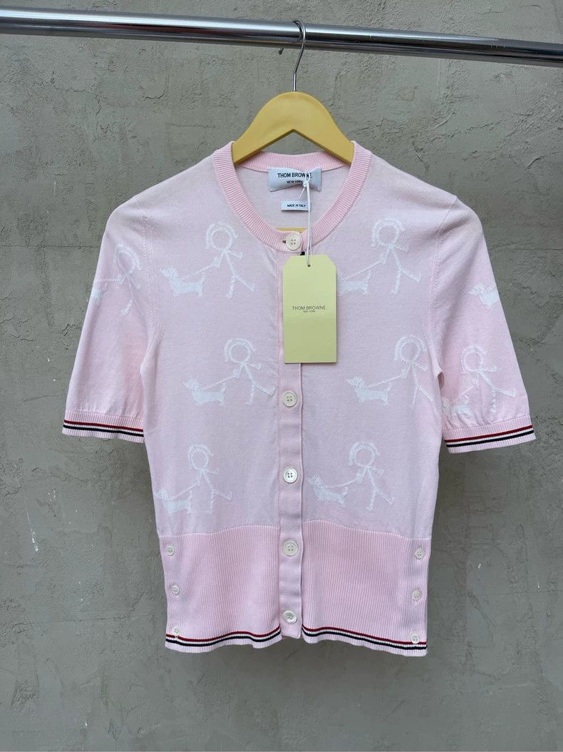 Thom Browne Thom browne Size 00 Cherry blossom pink full print dog wal Size XXS / US 00 / IT 34 - 1 Thumbnail