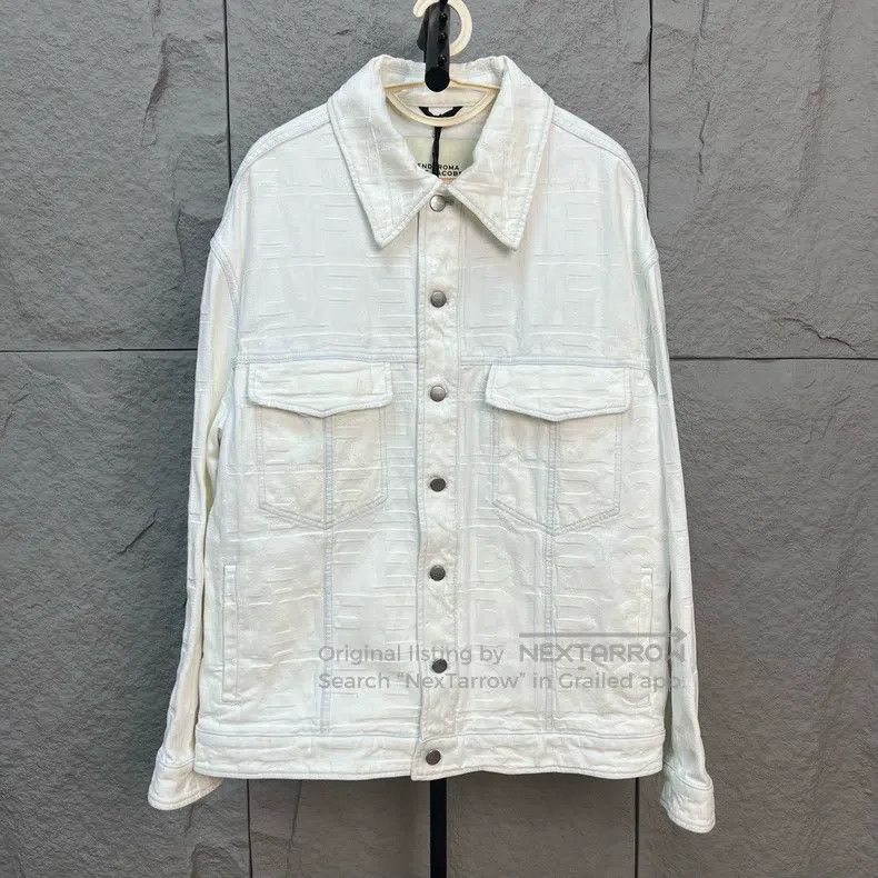 Fendi Fendi Distressed Embossed Full Logo Denim Jacket Size US M / EU 48-50 / 2 - 1 Thumbnail