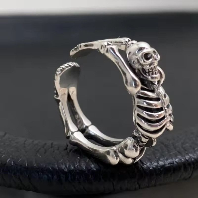 Jewelry Gothic Skeleton Ring - Adjustable Band Size ONE SIZE - 1 Thumbnail