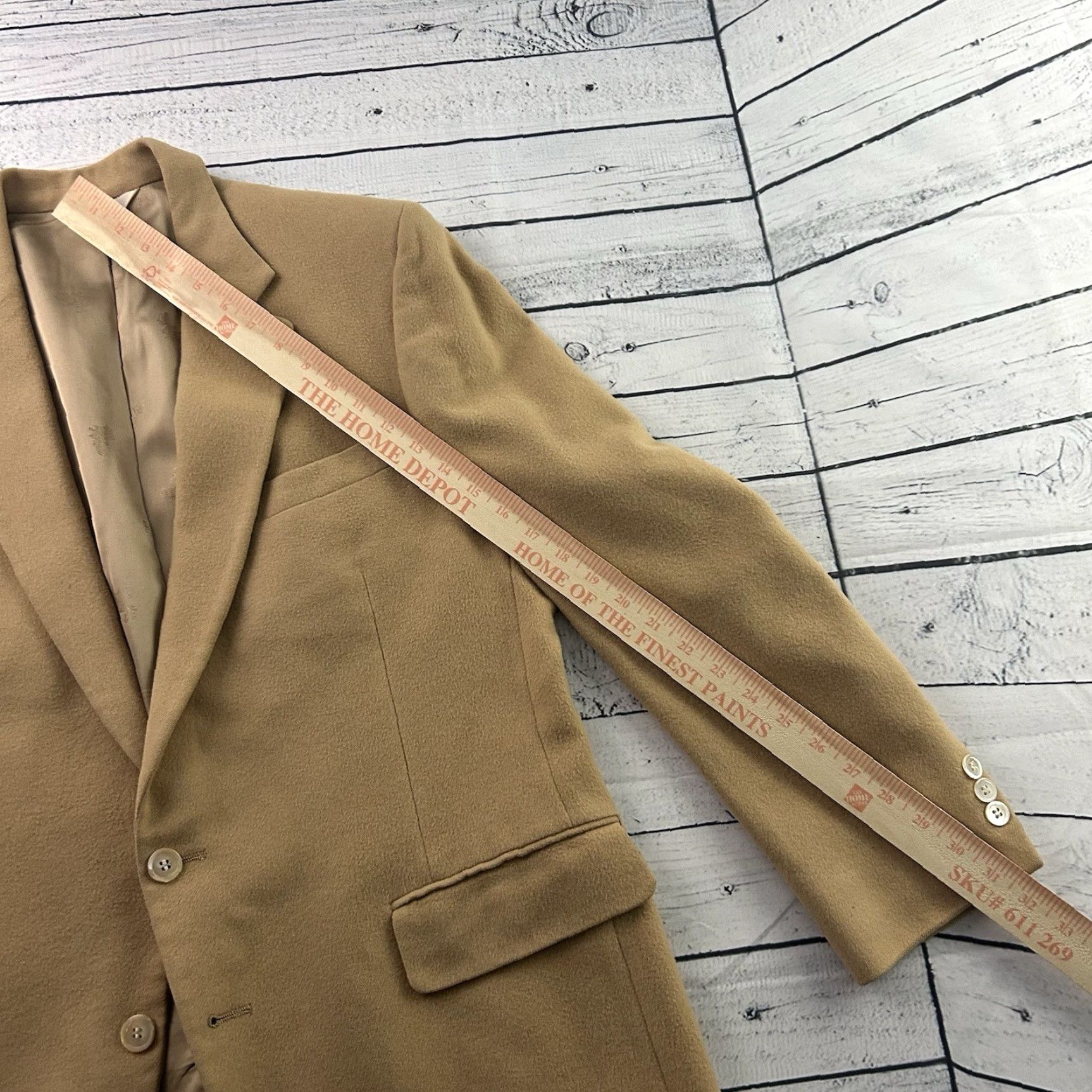 Vintage Harcourt & James Blazer 100% Cashmere Beige Tan 44 Men Vintage? Size 44R - 5 Thumbnail
