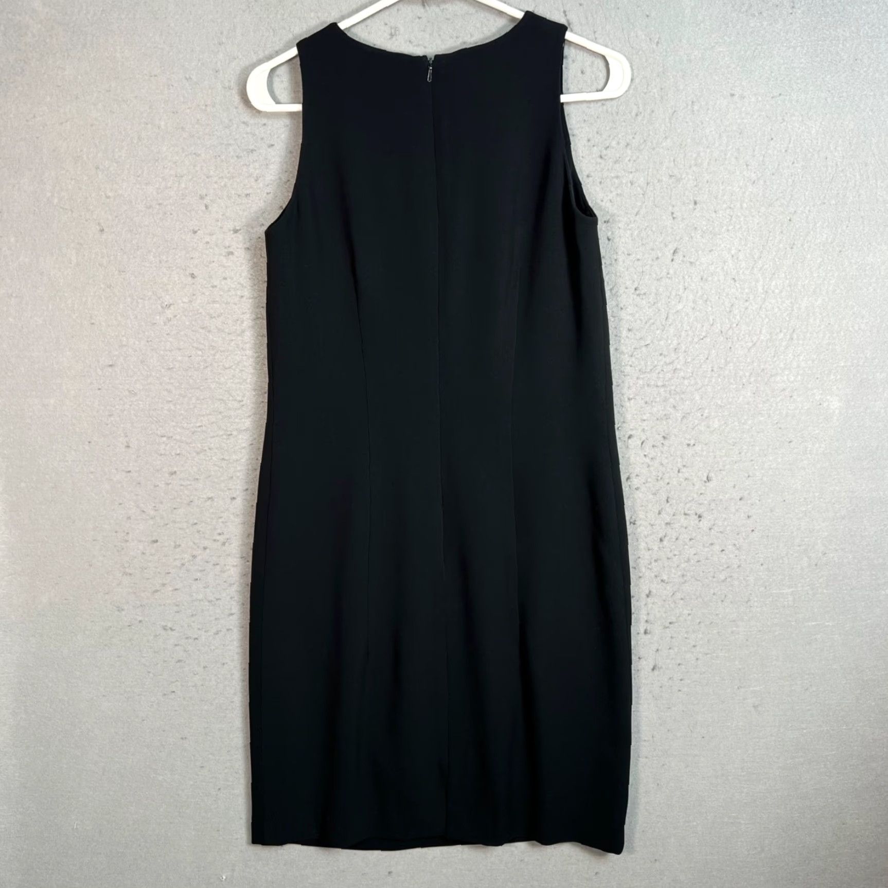 Ralph Lauren VINTAGE Lauren Ralph Lauren Black Sleeveless Sheath Dress Women 8 Polyester Blend Tight Knee Length Women Dresses Size M / US 6-8 / IT 42-44 - 2 Thumbnail