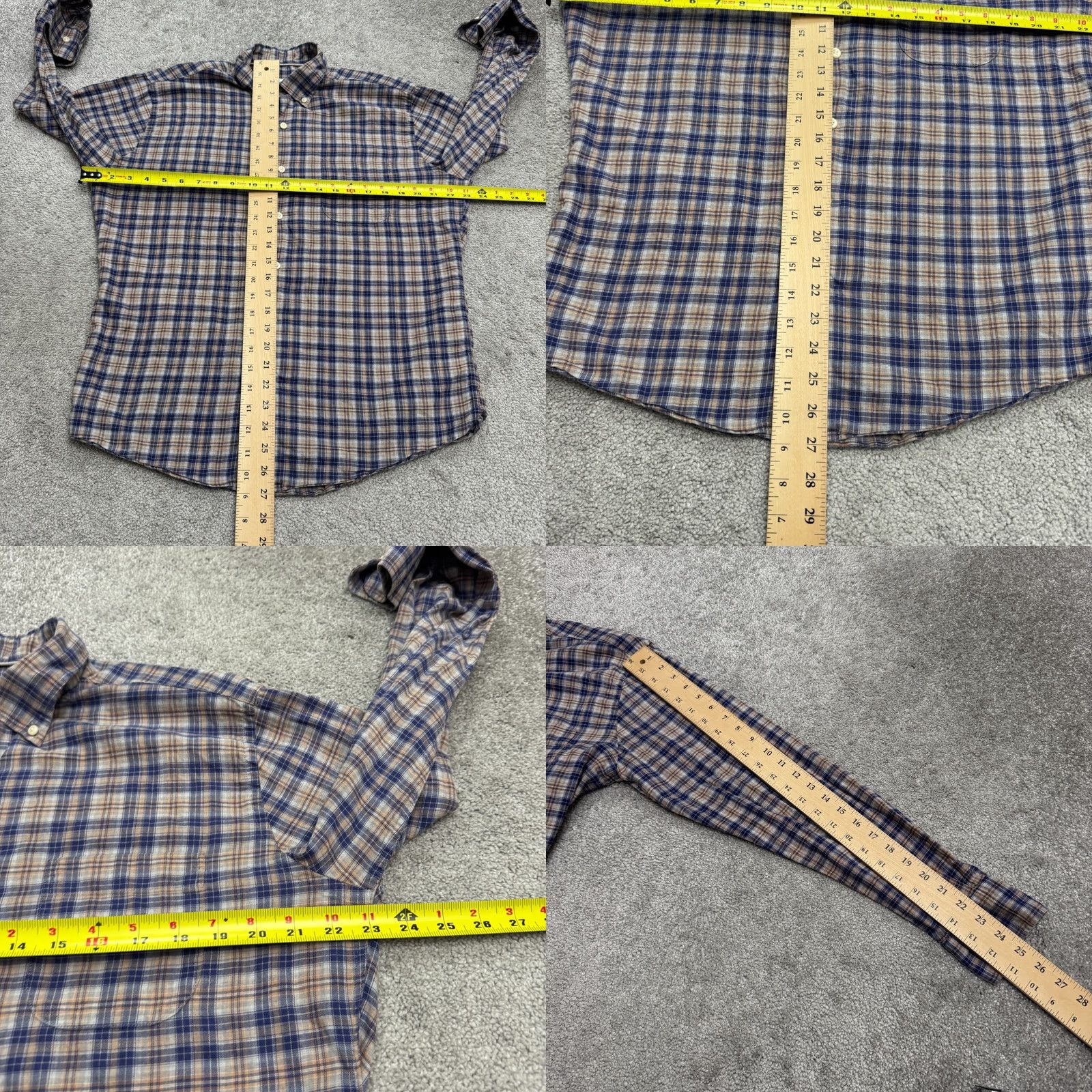 Peter Millar Peter Millar Button-Down Shirt Mens M Navy Brown Plaid Long Sleeve Cotton Multicolor Classic Outdoor Preppy Size US M / EU 48-50 / 2 - 8 Thumbnail