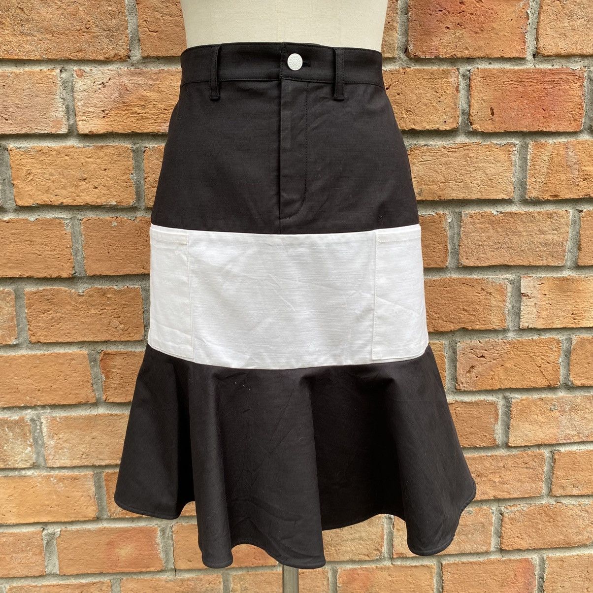 Tsumori Chisato TSUMORI CHISATO Black and White Panel Flare Skirt Size 29" - 3 Thumbnail
