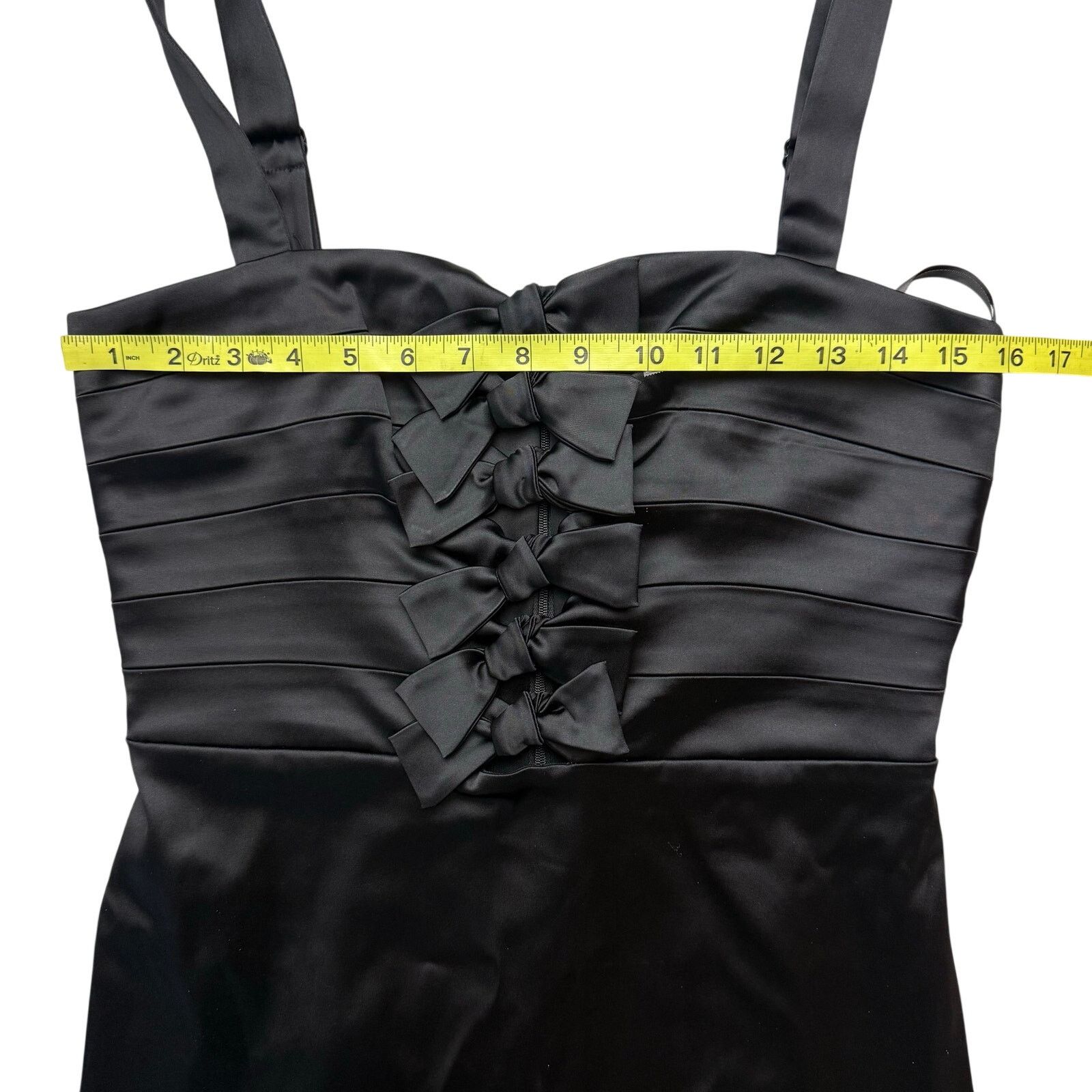 Veronica Beard VERONICA BEARD Kennedy Bow Black Satin Mini Dress Size M / US 6-8 / IT 42-44 - 11 Thumbnail