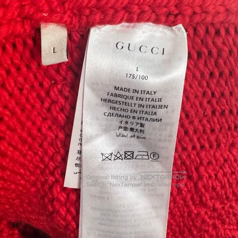 Gucci Gucci Red floral knitted cardigan jacket Size L / US 10 / IT 46 - 3 Thumbnail