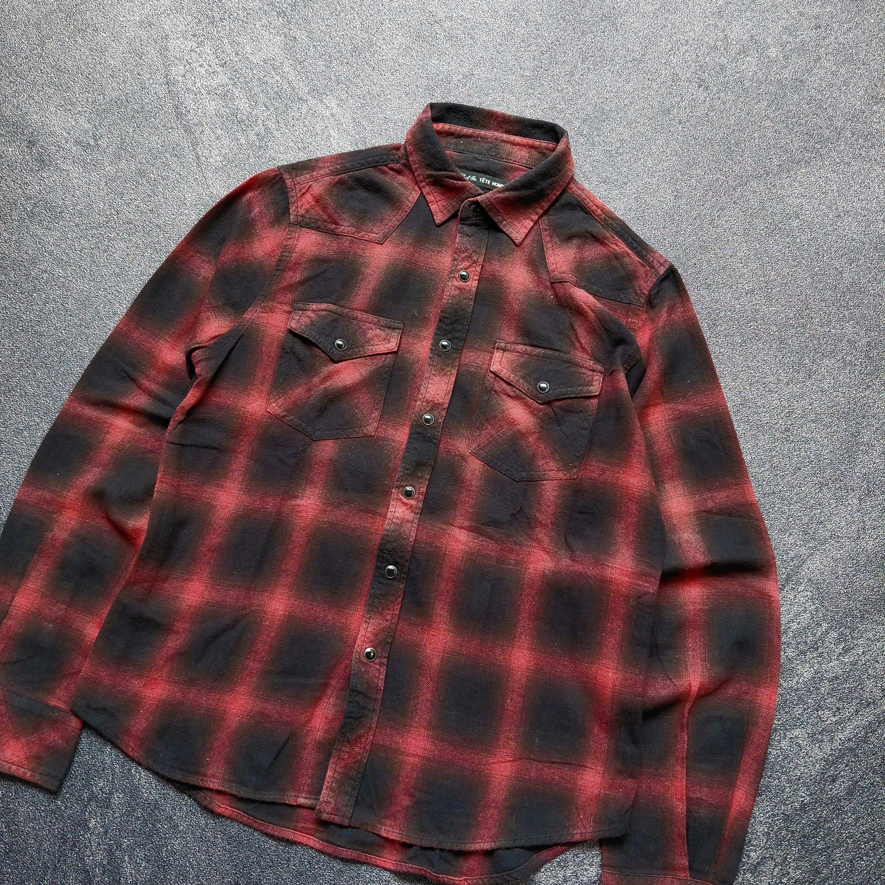 Tete Homme Black On Tete Homme Flanel Shirt Size US M / EU 48-50 / 2 - 2 Thumbnail