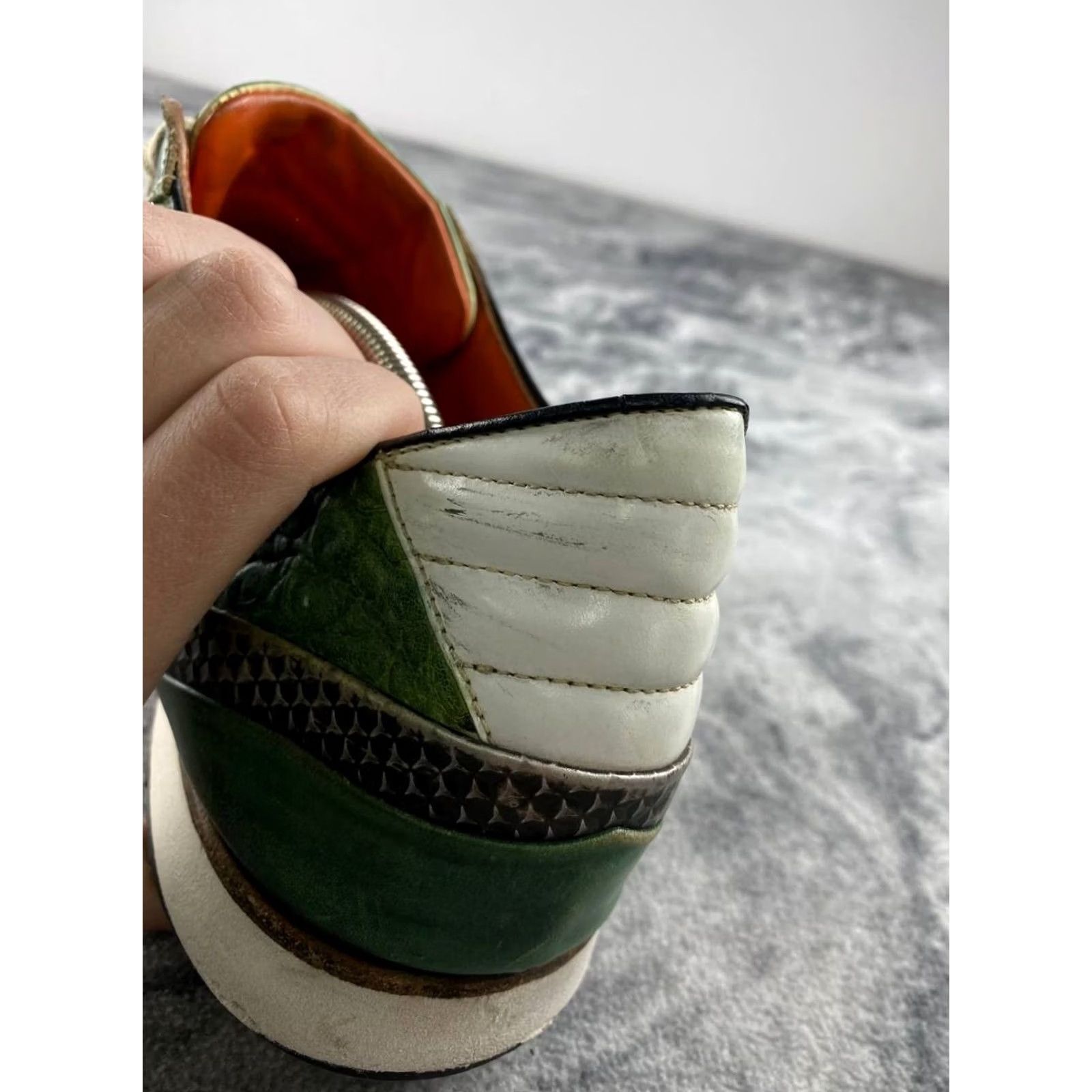 Vintage Harris Leather Trainers Men Size 11 Green Leather Sneaker Shoes Size US 11 / EU 44 - 6 Thumbnail