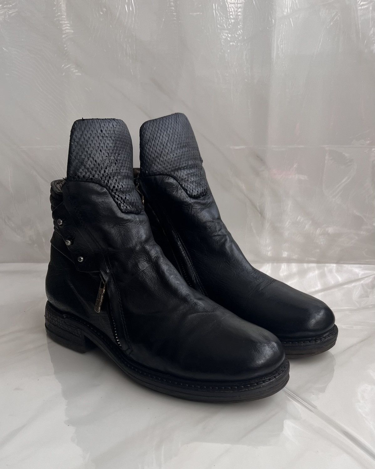 A.S.98 As 98 Airstep Zipper Boho Black Biker distressed boot Size US 8 / IT 38 - 1 Thumbnail