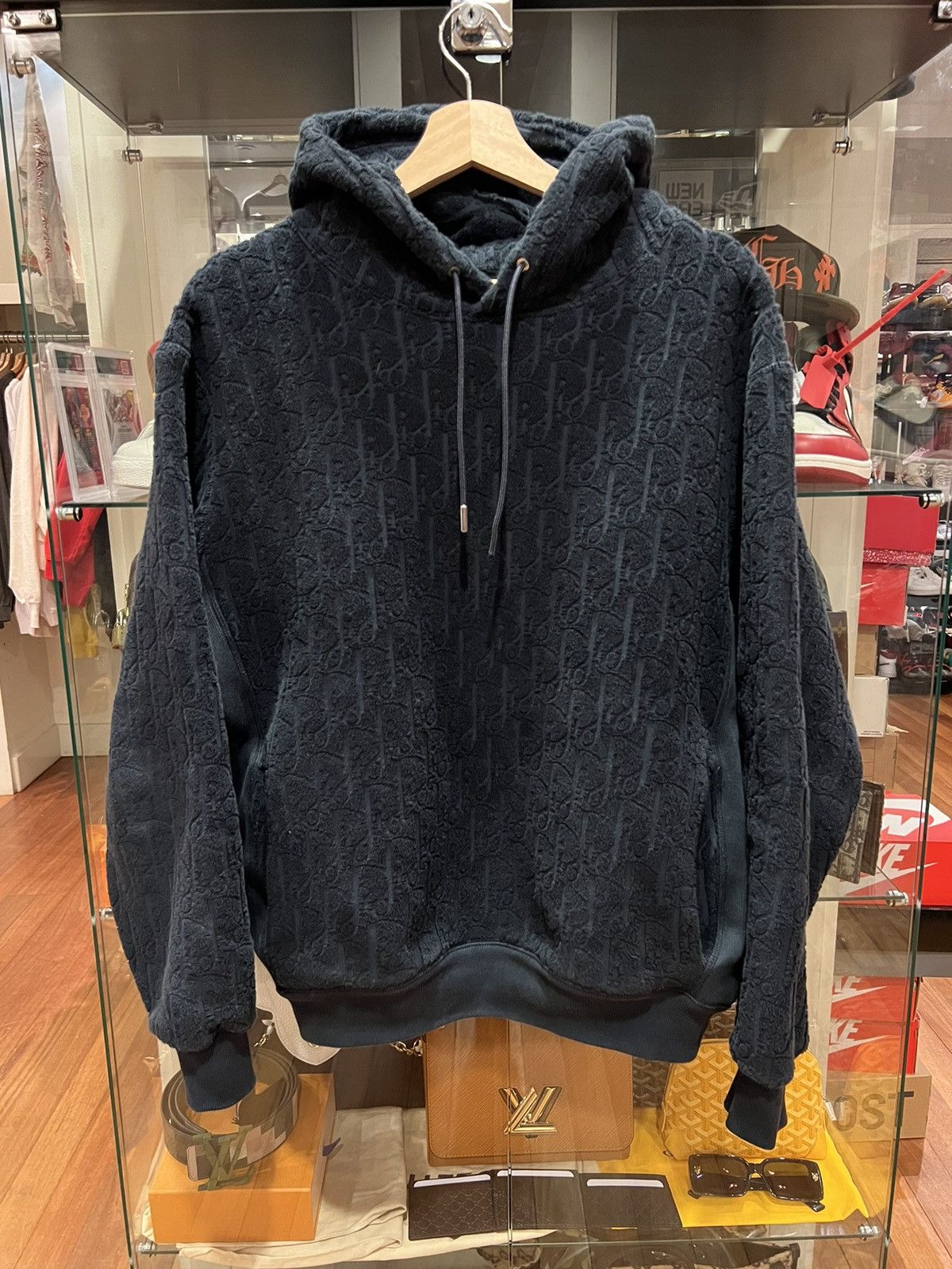 Dior Dior oblique towel terry hoodie navy | Grailed