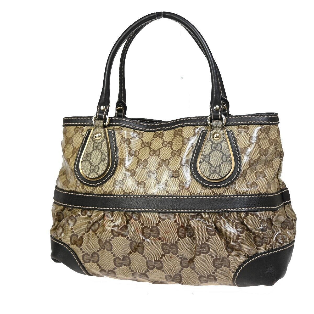 Gucci Gg Crystal Brown Canvas Handbag (Pre-Owned) Size ONE SIZE - 1 Thumbnail