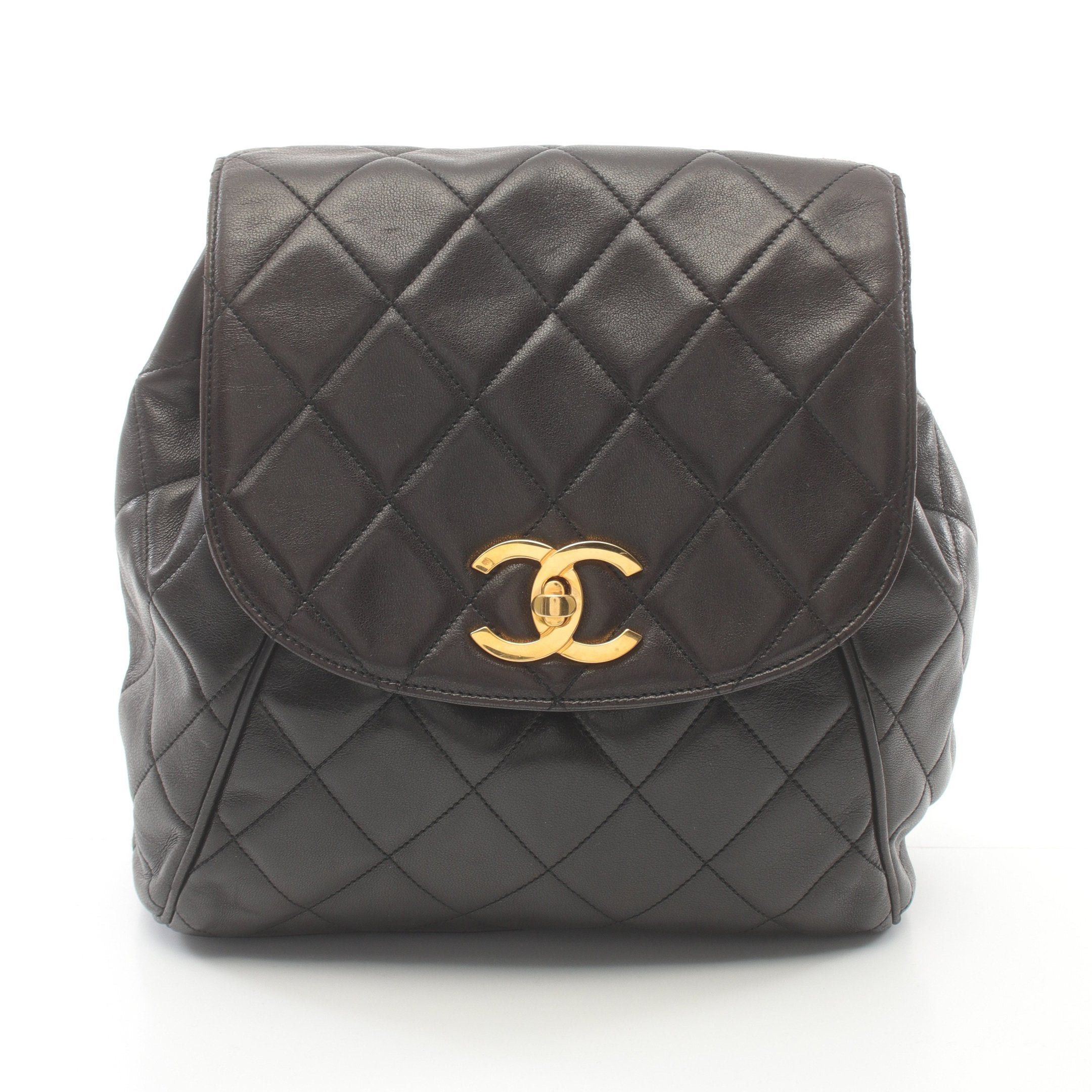Chanel Chanel Matelasse Backpack Rucksack Lambskin Black Gold Hardware Size ONE SIZE - 1 Thumbnail