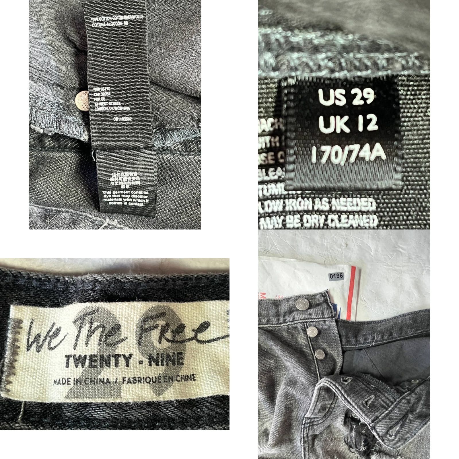 Free People Free People We The Free Distressed Raw Hem High Rise Denim Short Size 29 Black Size 29" - 8 Thumbnail