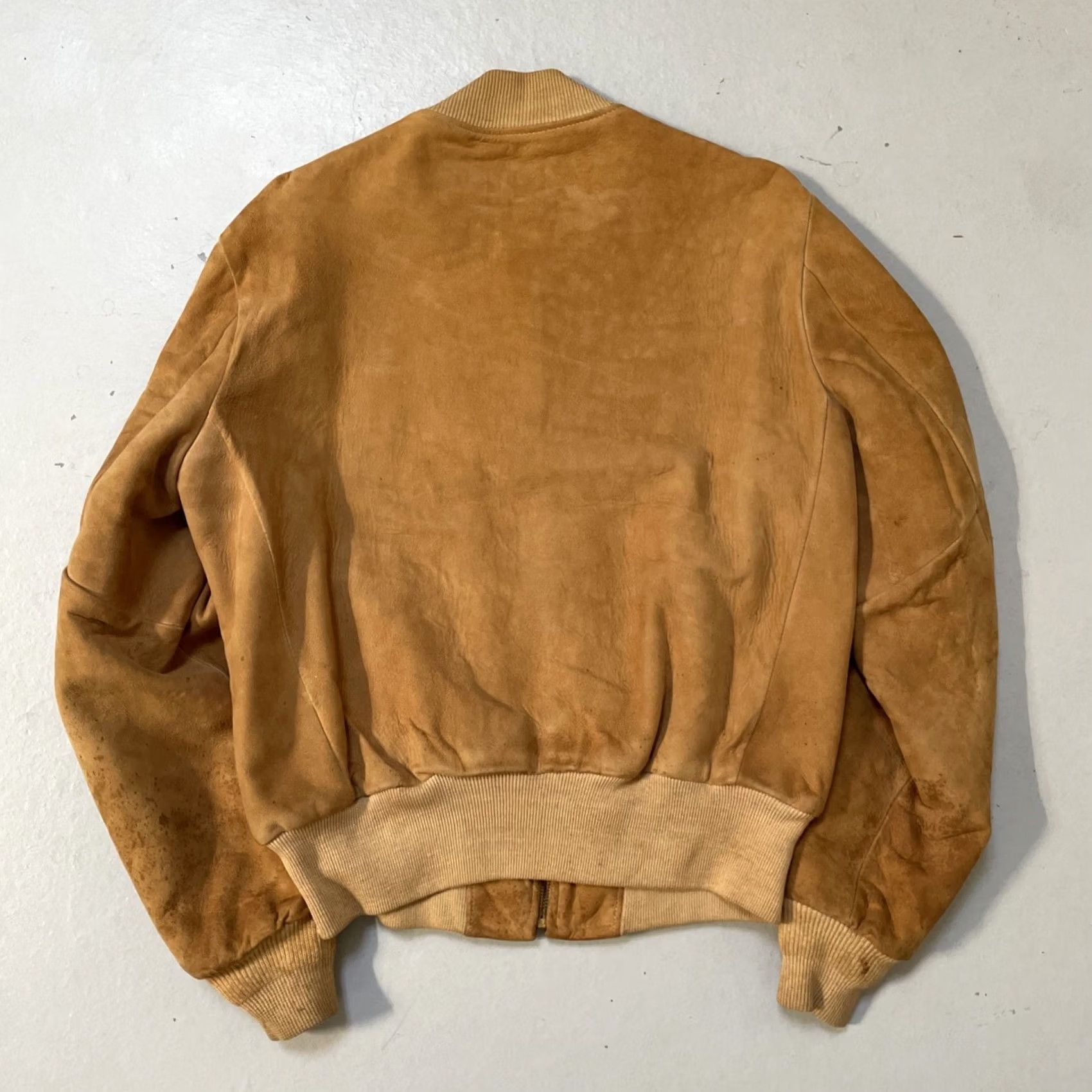 Vintage VINTAGE Brent Suede Leather Distressed Bomber Jacket 40 Brown Leather Zip 1960s Military Biker 60s Unisex Adults Mens Womens Size US XXS / EU 40 - 7 Thumbnail