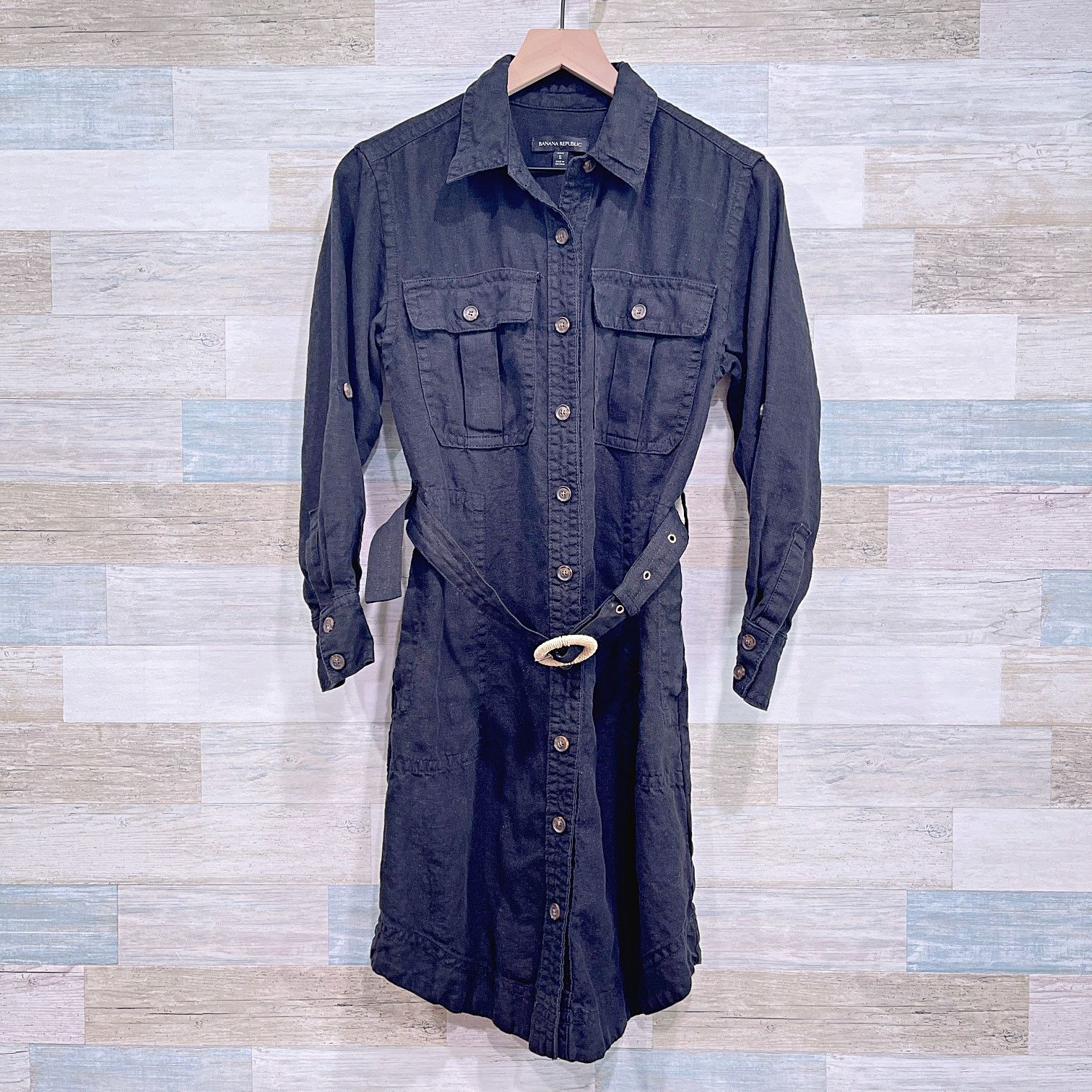 Banana Republic BANANA REPUBLIC Heritage Linen Scout Dress Black Womens SP Size S / US 4 / IT 40 - 2 Thumbnail