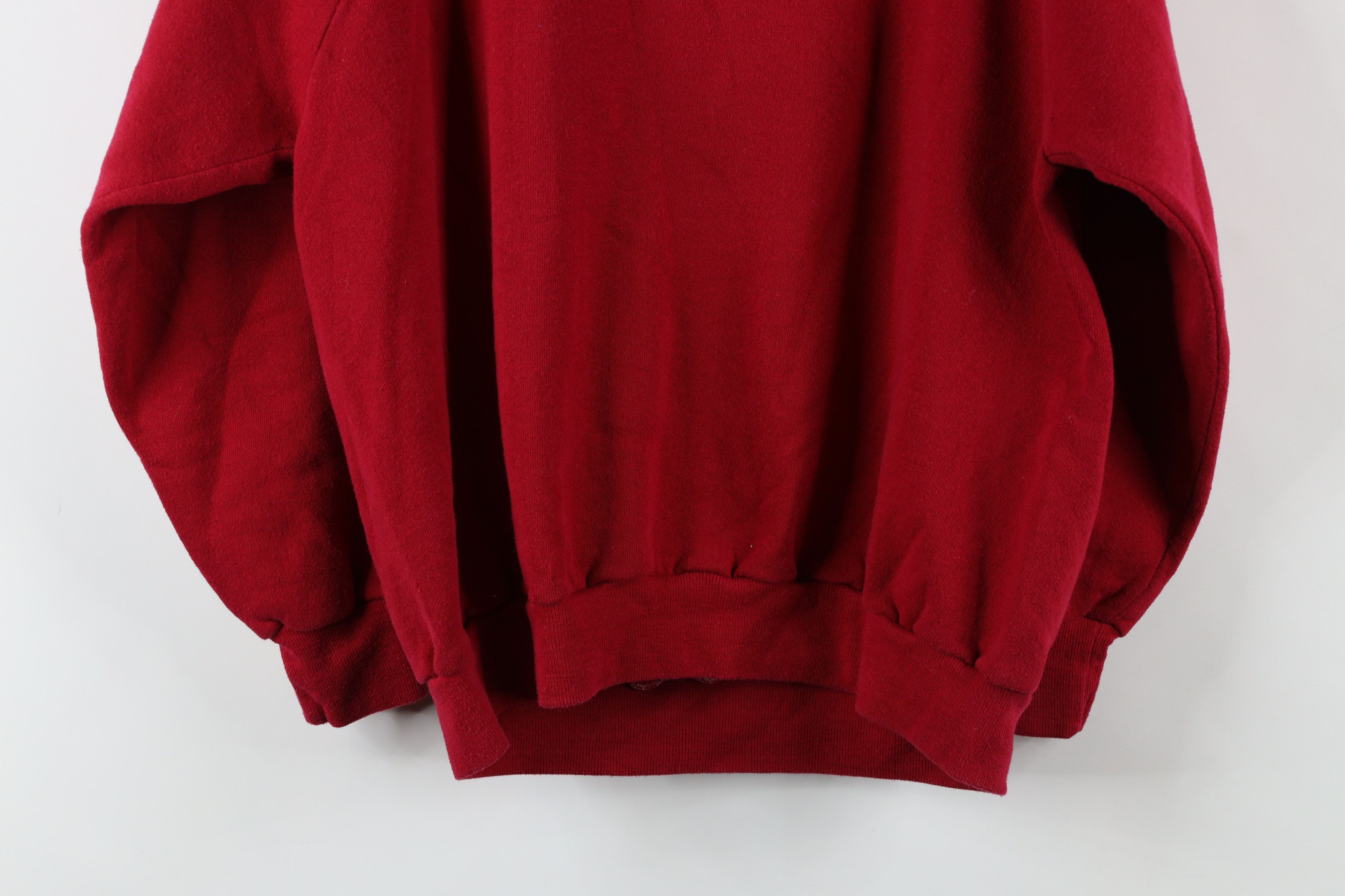 Vintage Vintage 70s Streetwear Blank Crewneck Sweatshirt Red USA Size L / US 10 / IT 46 - 12 Thumbnail