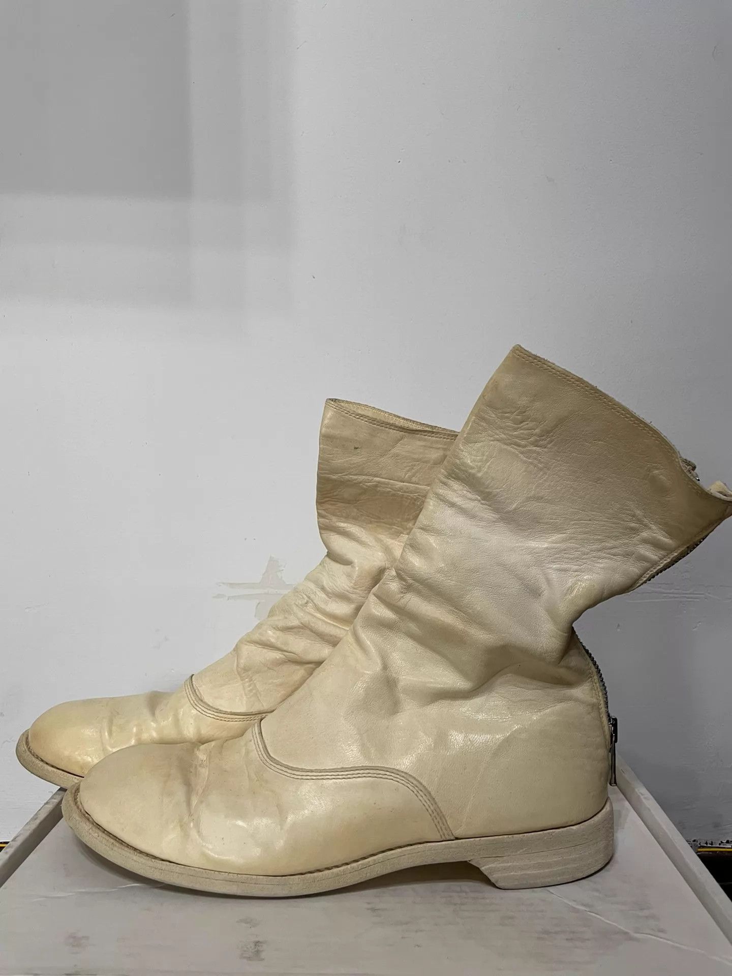 Guidi Guidi 311 Vintage White Horsehide 42 Back-Zip Hi-Top Size US 10 / EU 43 - 2 Thumbnail