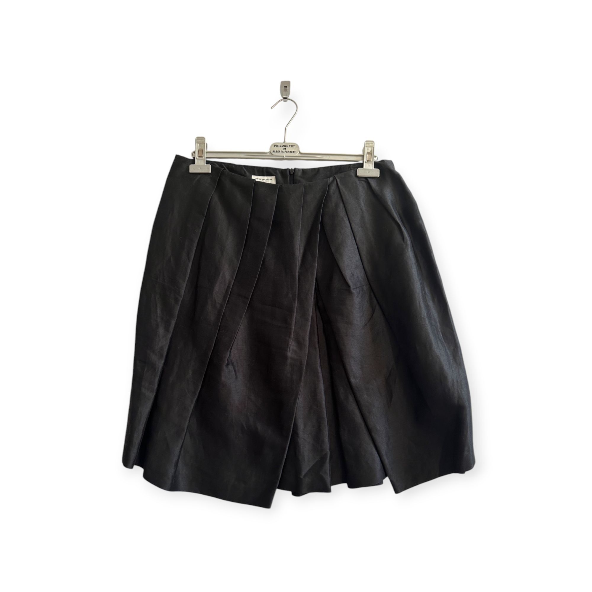 Dries Van Noten Dries Van Noten Black Faux Wrap A line Skirt, Size 40EU Size 28" / US 6 / IT 42 - 1 Thumbnail
