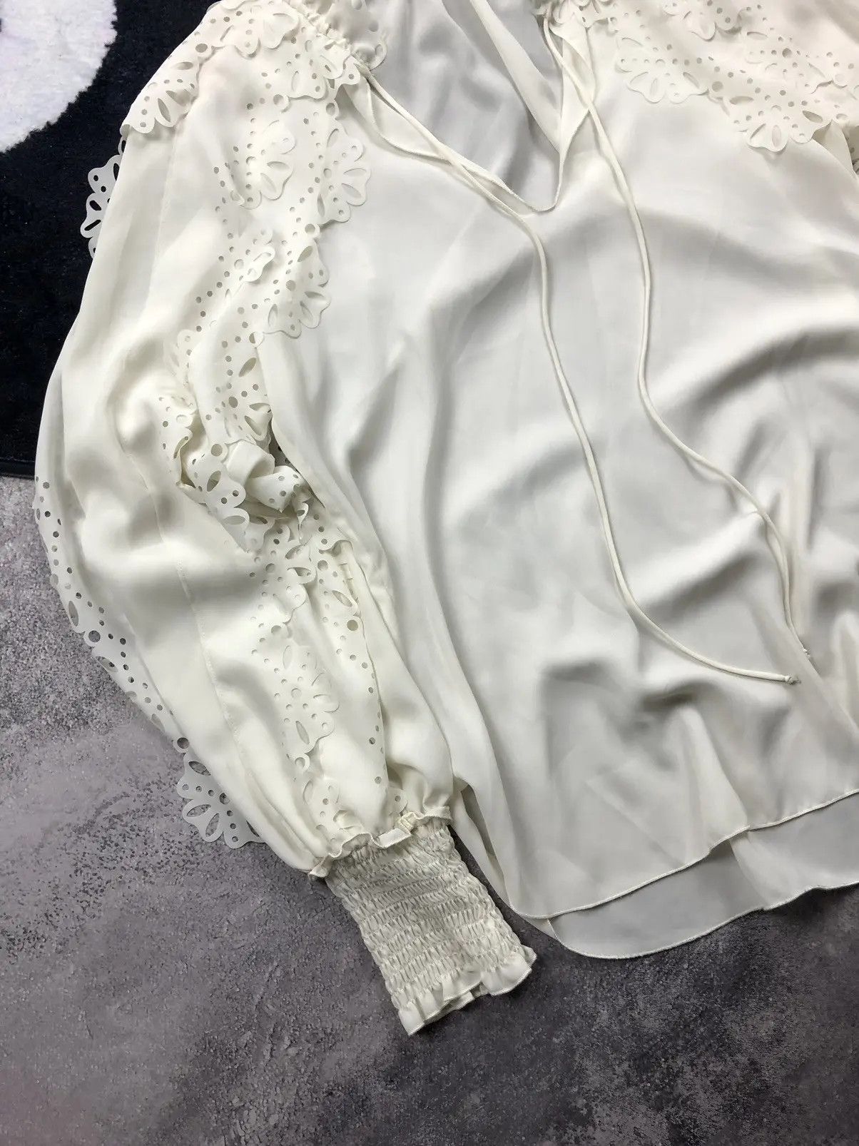 See by Chloe SEE BY CHLOÉ White Avantgarde Vintage Luxury Blouse Y2k Size XS / US 0-2 / IT 36-38 - 3 Thumbnail