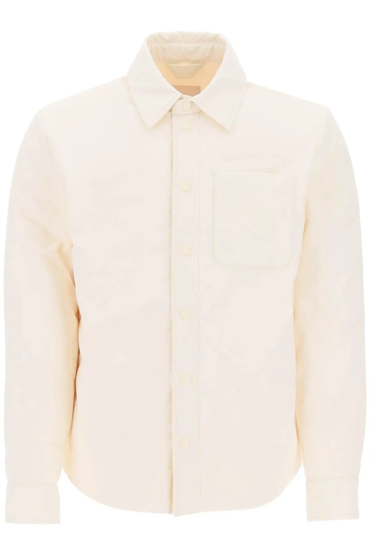 image of Moncler O1S22I1N0324 Lightweight Chicken Down Jacket In Ivory, Men's (Size XL)