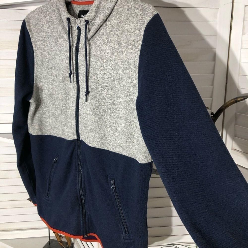Bdg BDG gray blue hooded fleece zippered warm sweatshirt sz L Size US L / EU 52-54 / 3 - 3 Thumbnail