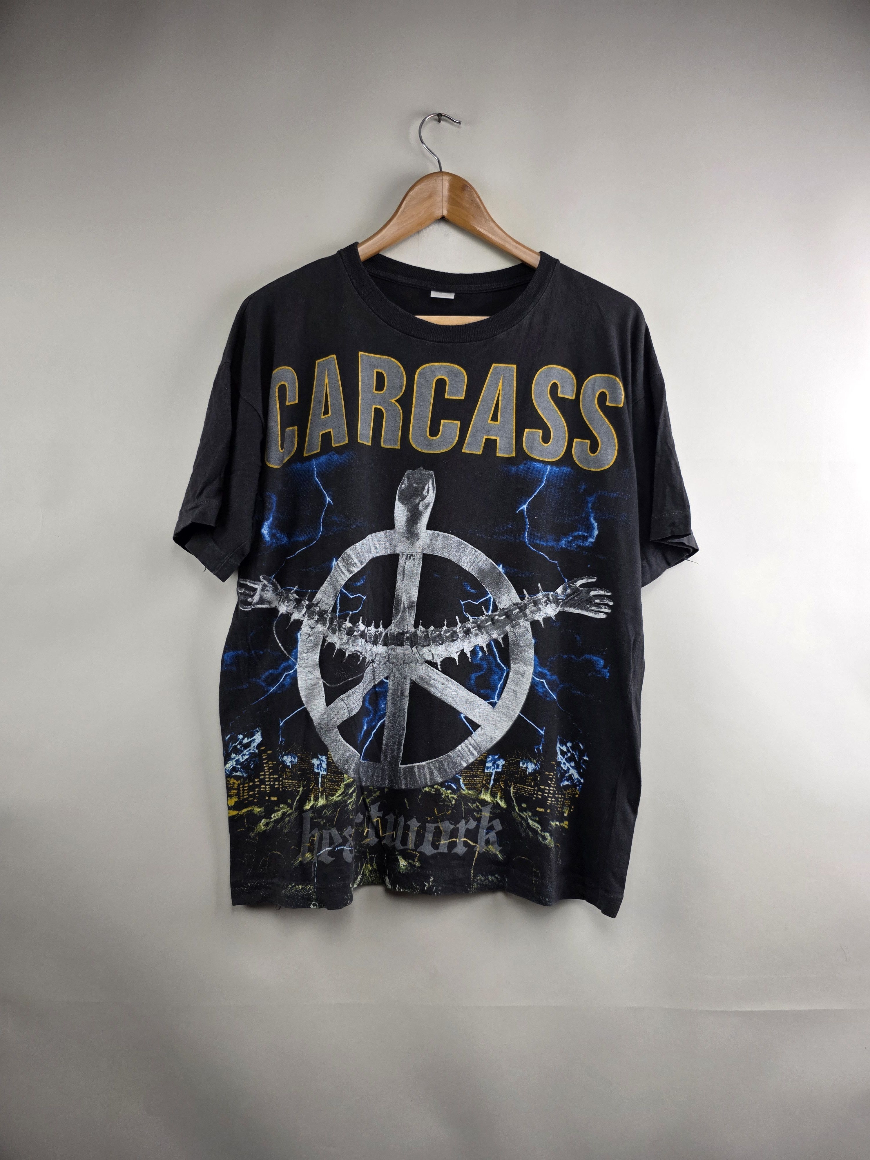 Band Tees × Vintage 90s Carcass Heartwork Death Metal L 21" 26.5" Size US L / EU 52-54 / 3 - 1 Thumbnail