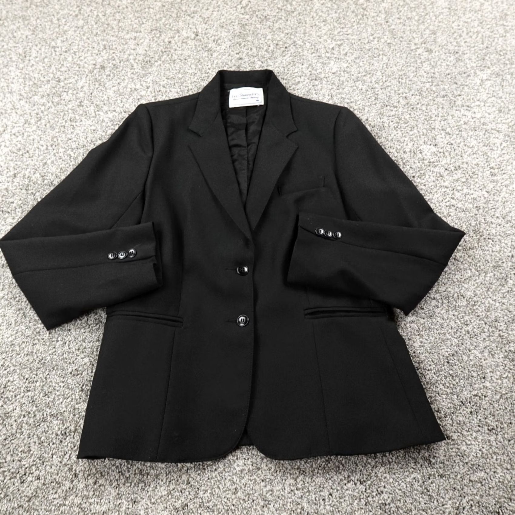 Levi's VTG Levi's Jacket Blazer Womens 14 Black Button Overcoat Levi Strauss Wool Jacket Coat Size XL / US 12-14 / IT 48-50 - 2 Thumbnail