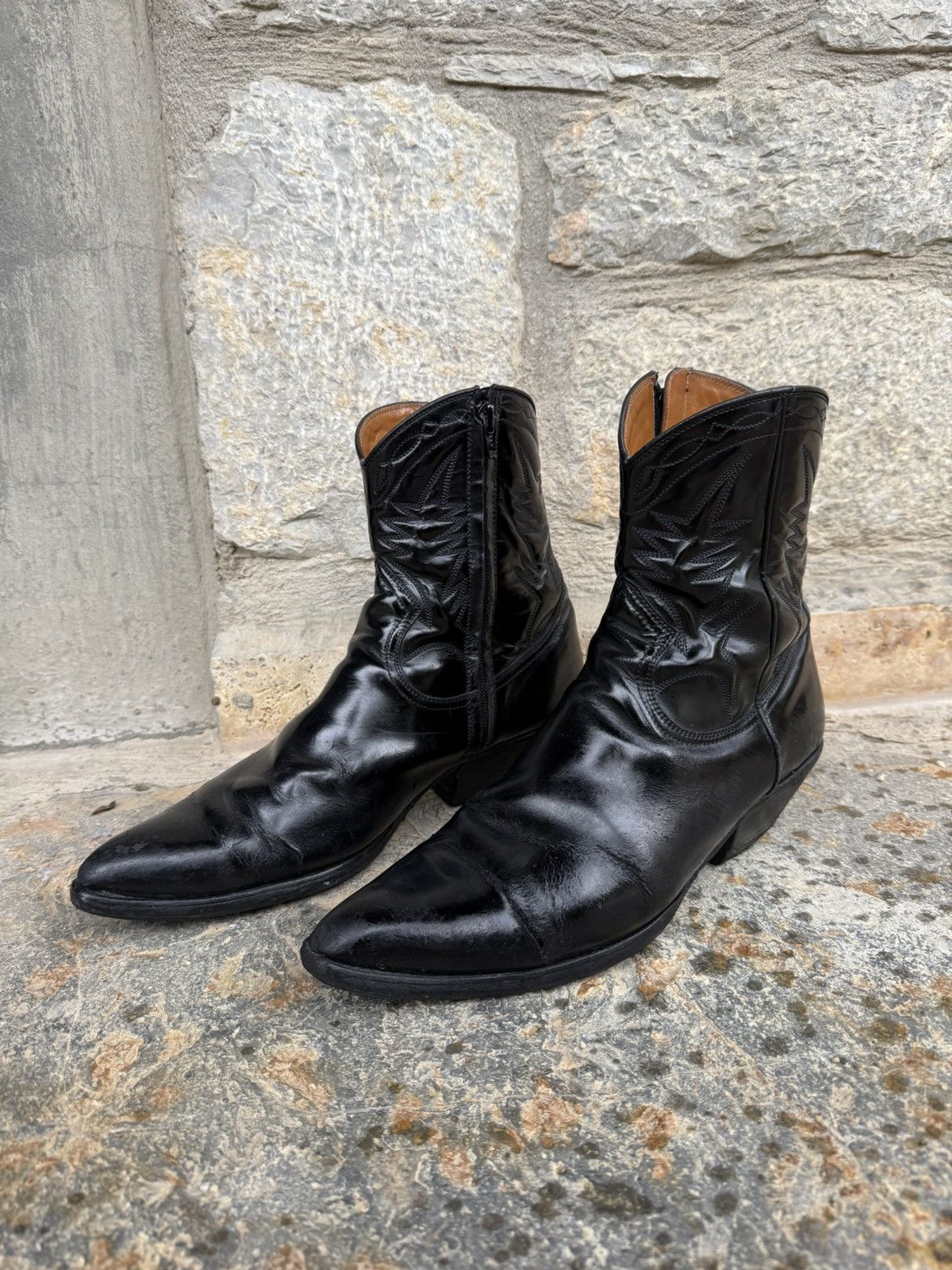 Saint Laurent Paris SS14 2x Buckle Western Boots | Grailed