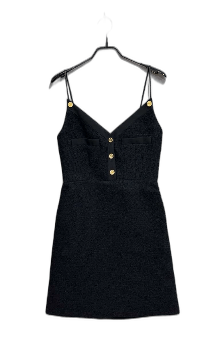 Louis Vuitton Black Spaghetti Strap Dress with Gold Buttons Size S / US 4 / IT 40 - 1 Thumbnail