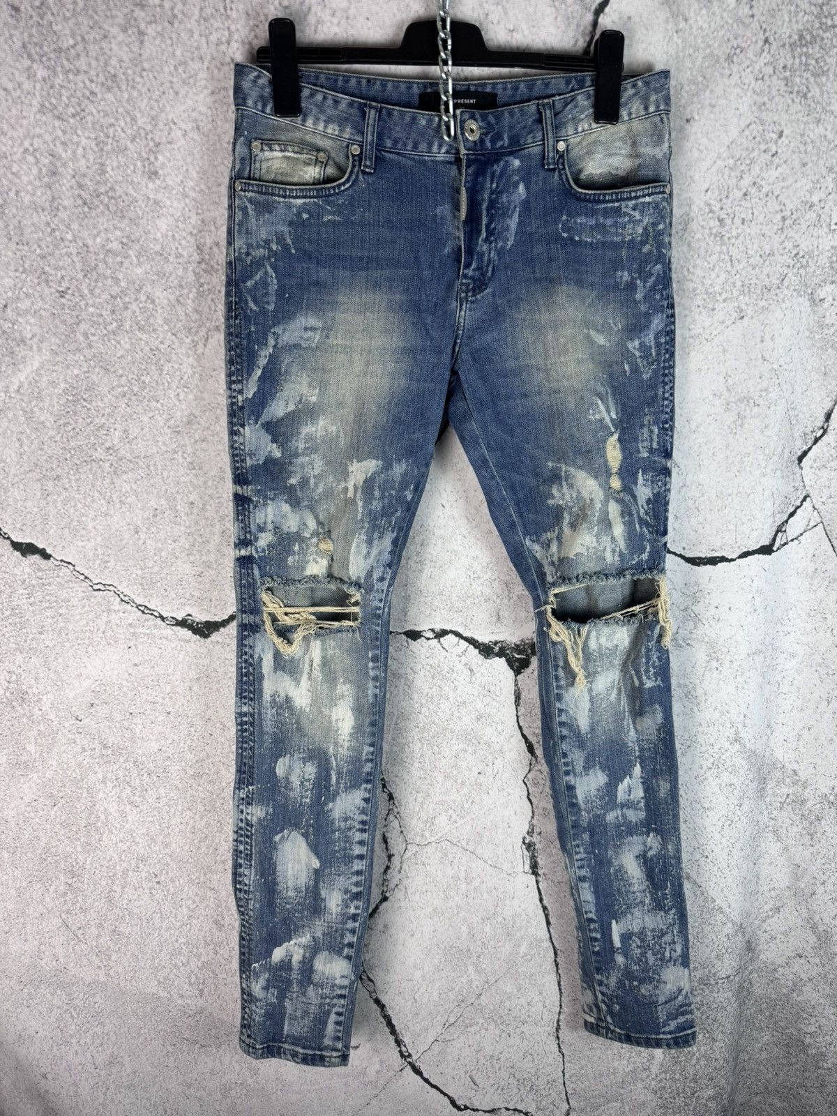 Represent Clo. Represent Knee Destroyer Denim Heavy Bleach Pants Jeans Size US 32 / EU 48 - 1 Thumbnail