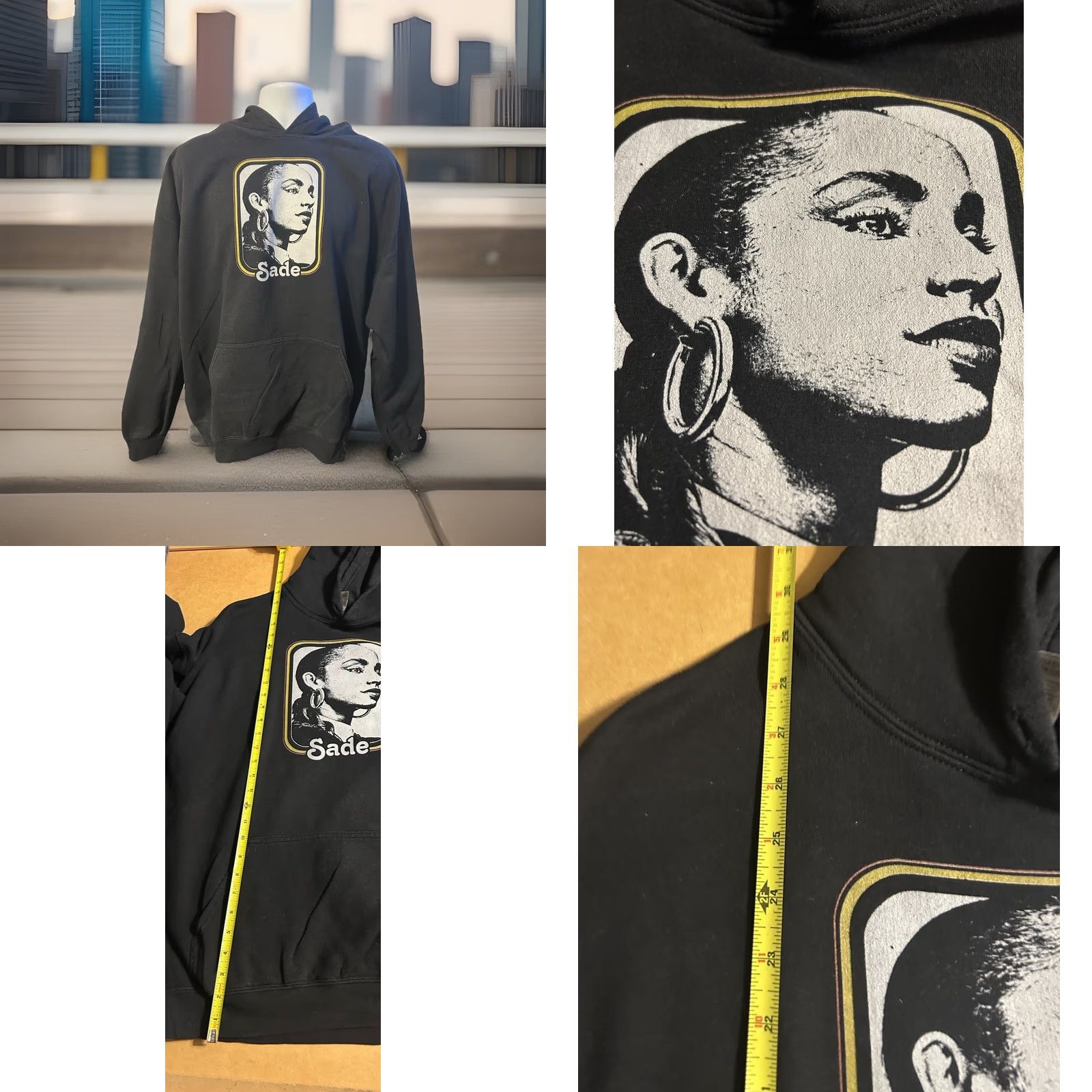 Gildan Sade Face Graphic Hoodie Adult 3XL Black Kangaroo Pocket Hoodie Gildan Heavy Blend Pullover Unisex Mens Womens Sweatshirt Graphic Print Hooded Pockets Size US XXL / EU 58 / 5 - 8 Thumbnail